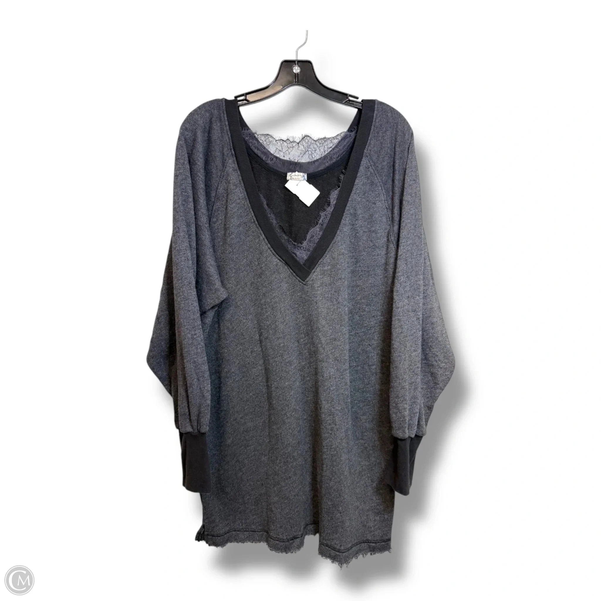 Top Long Sleeve By Free People In Grey, Size: M