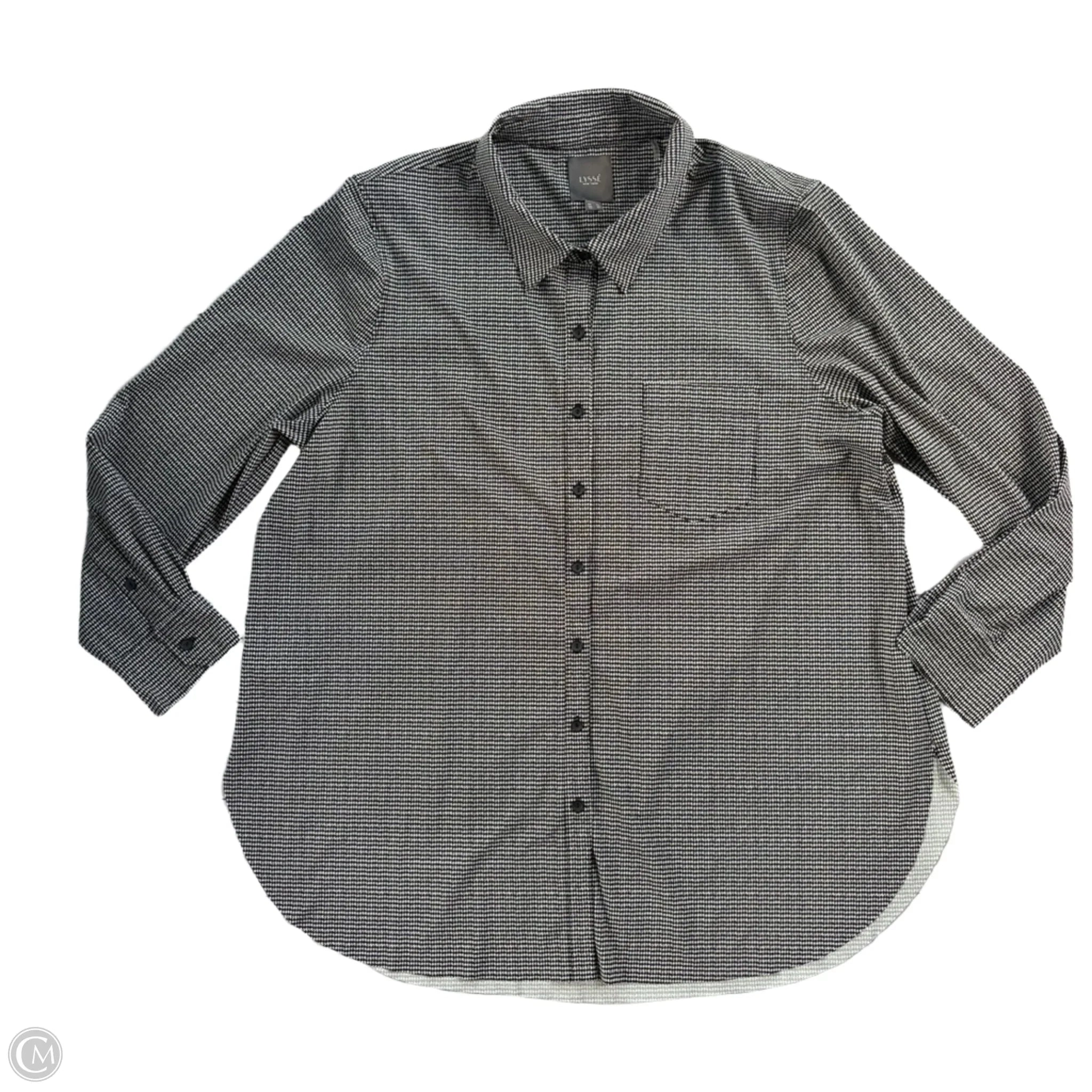 Top Long Sleeve By Lysse In Black & White, Size: 2x