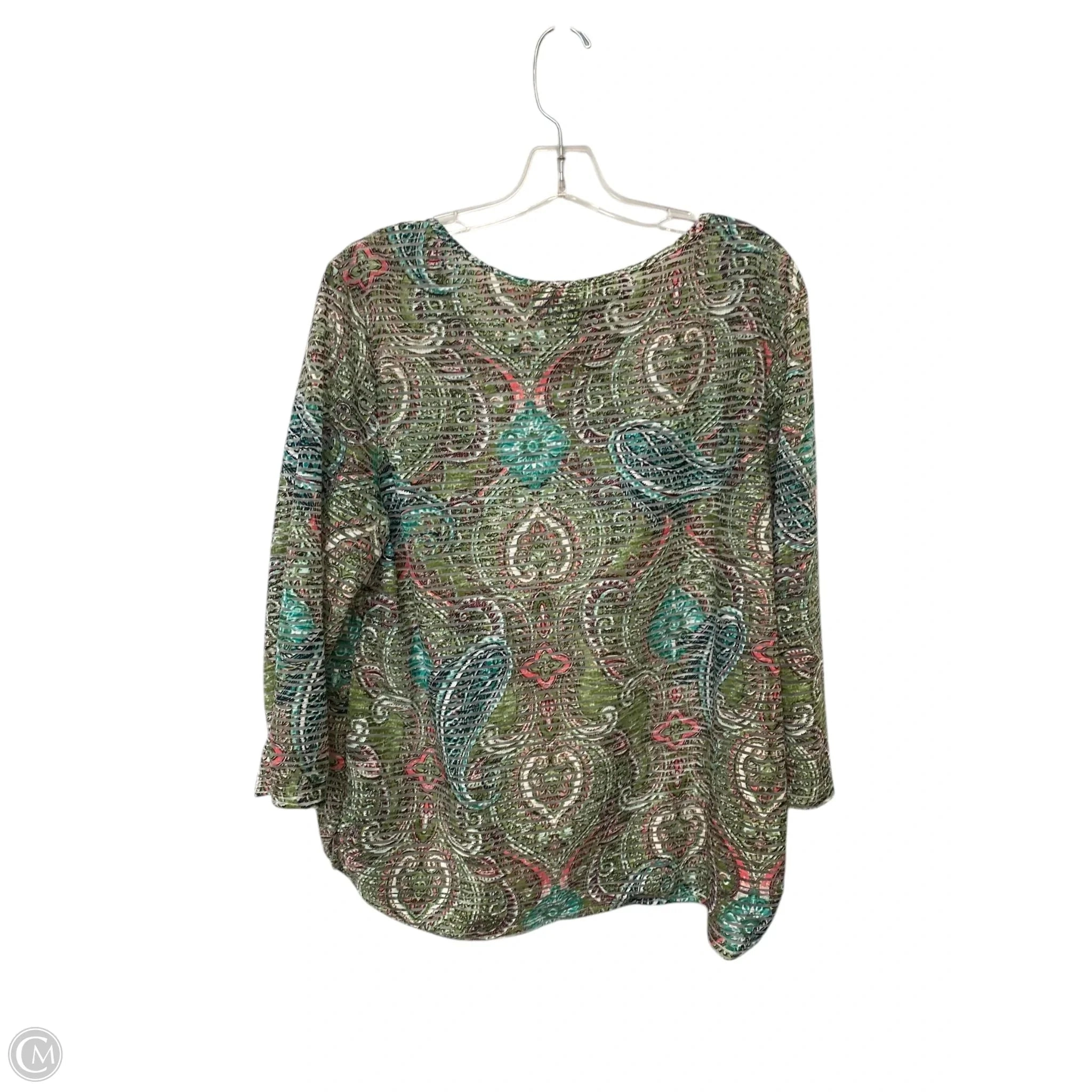 Top Long Sleeve By New Directions In Paisley Print, Size: Xl