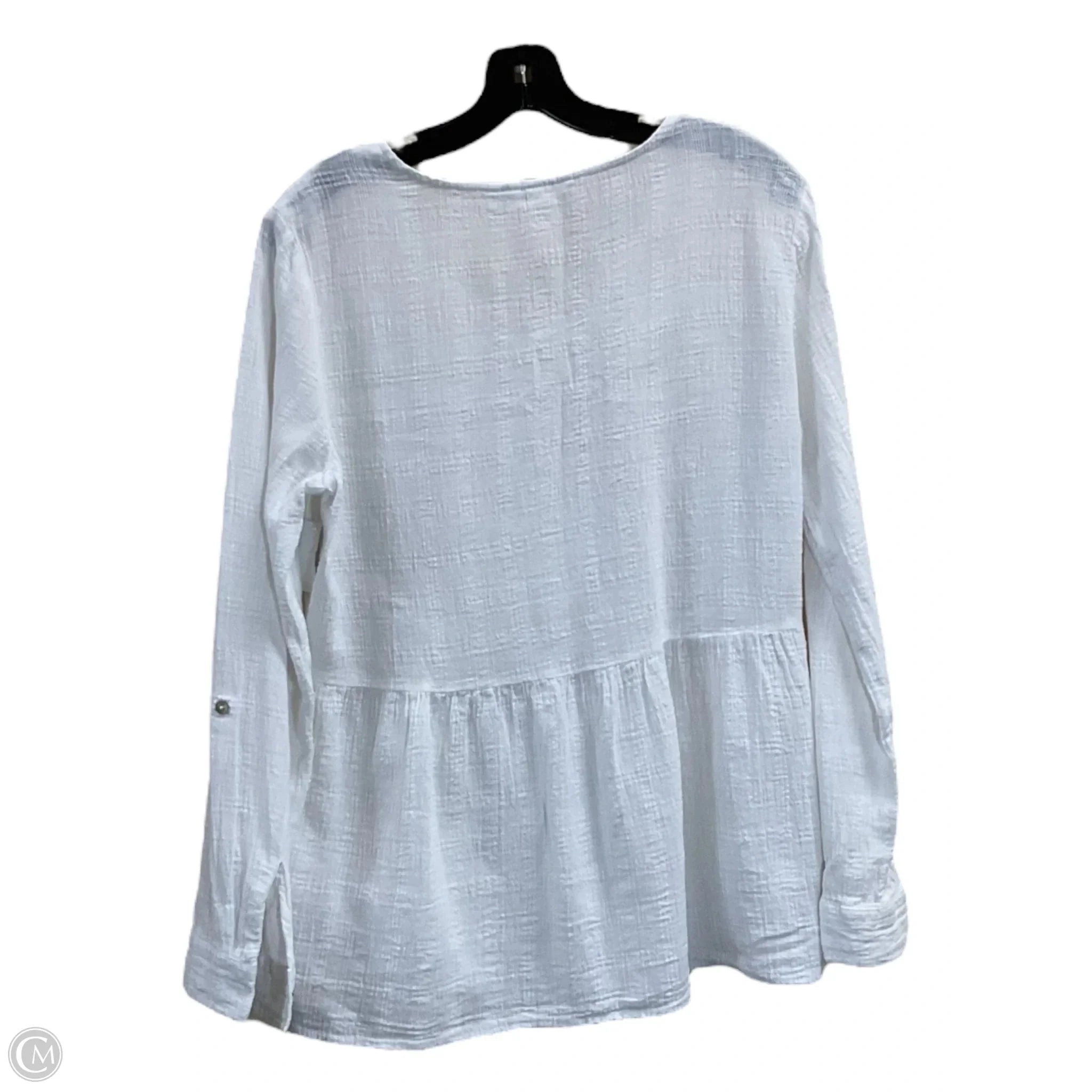 Top Long Sleeve By Sigrid Olsen In White, Size: M