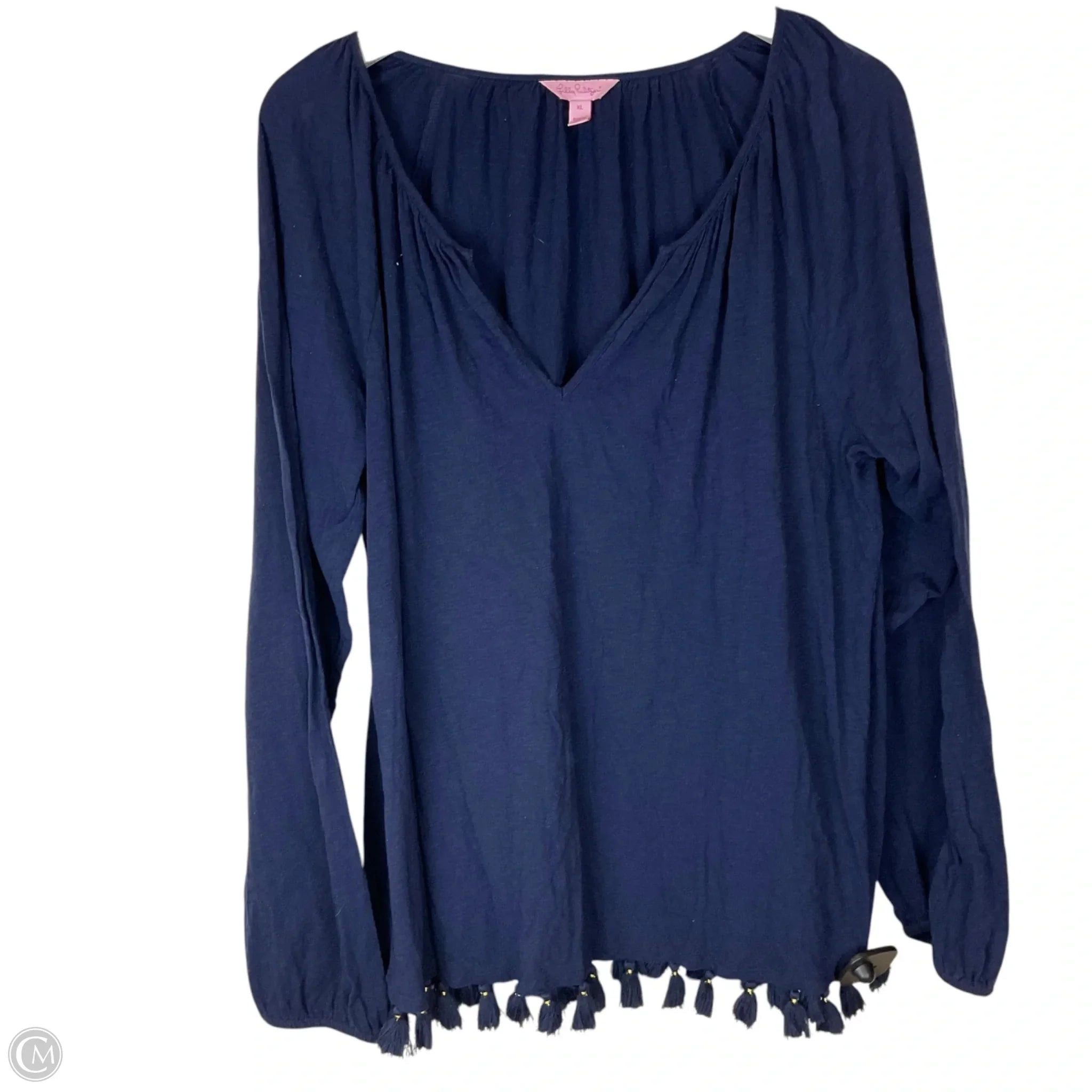 Top Long Sleeve Designer By Lilly Pulitzer In Navy, Size: Xl