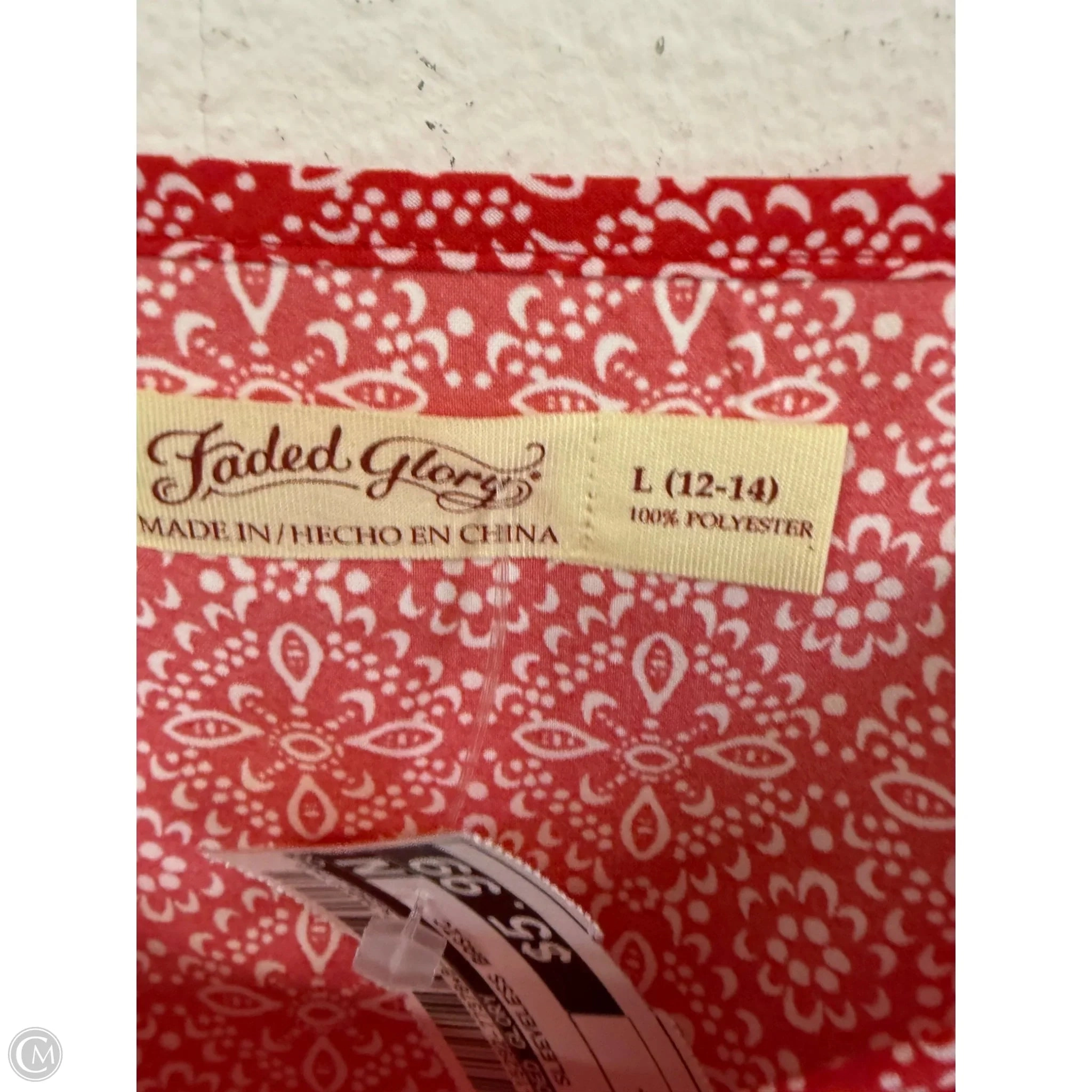 Top Sleeveless Basic By Faded Glory In Red, Size: L