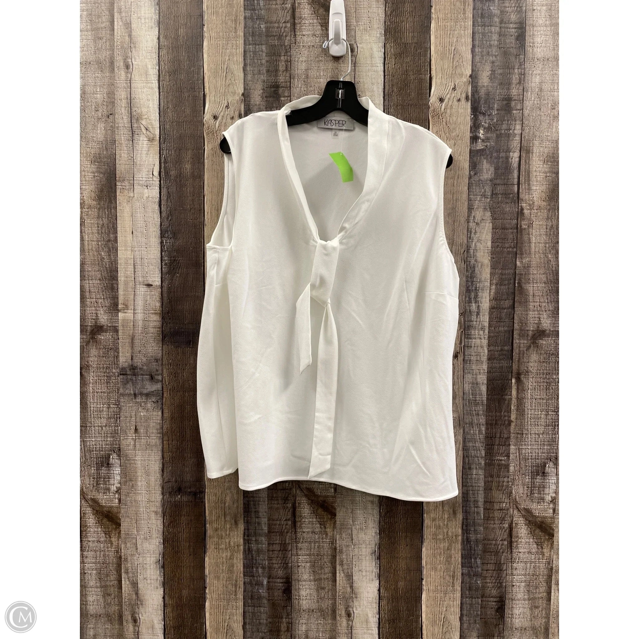 Top Sleeveless By Kasper In White, Size: 2x