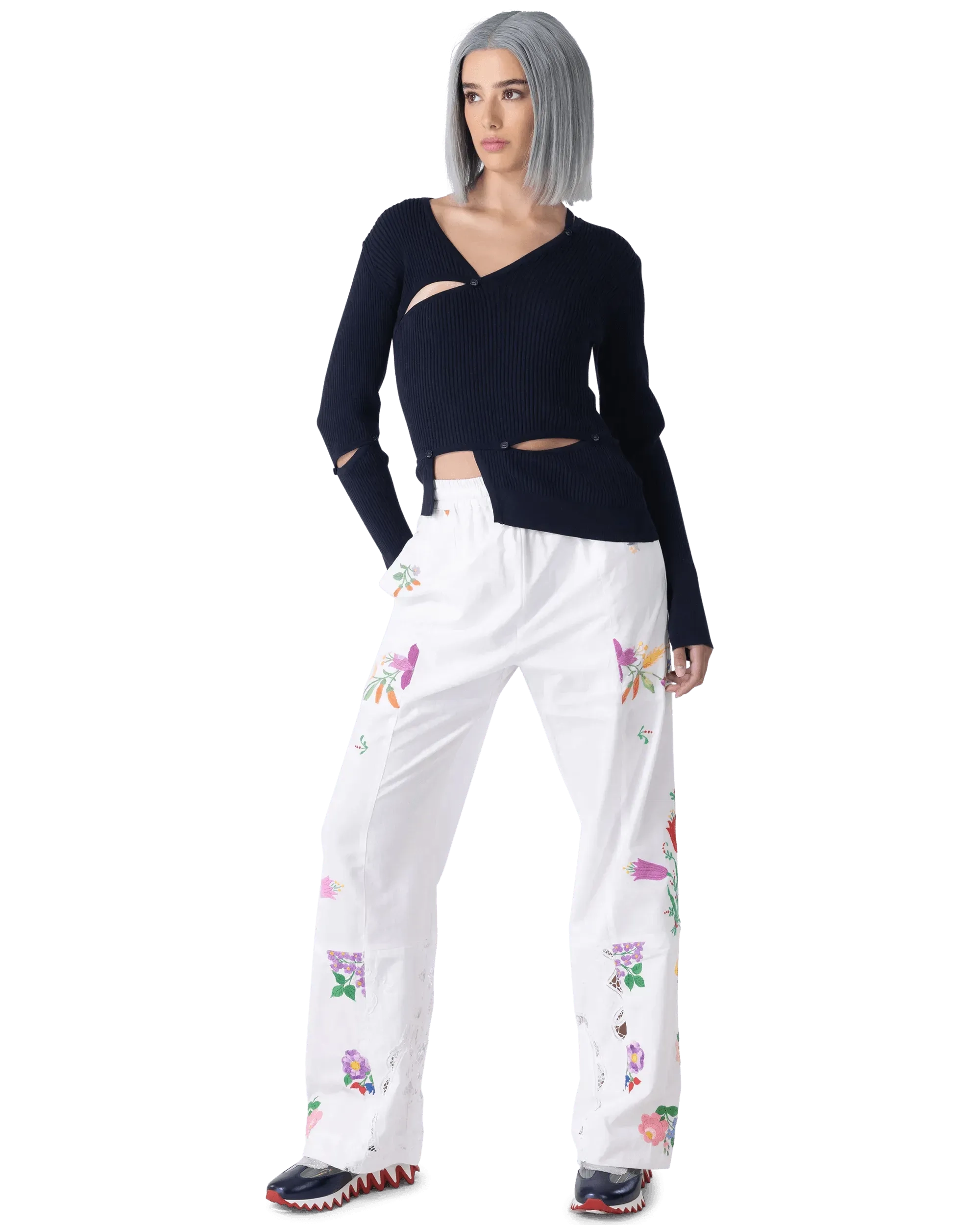 Tordu Cut-Out Ribbed Sweater