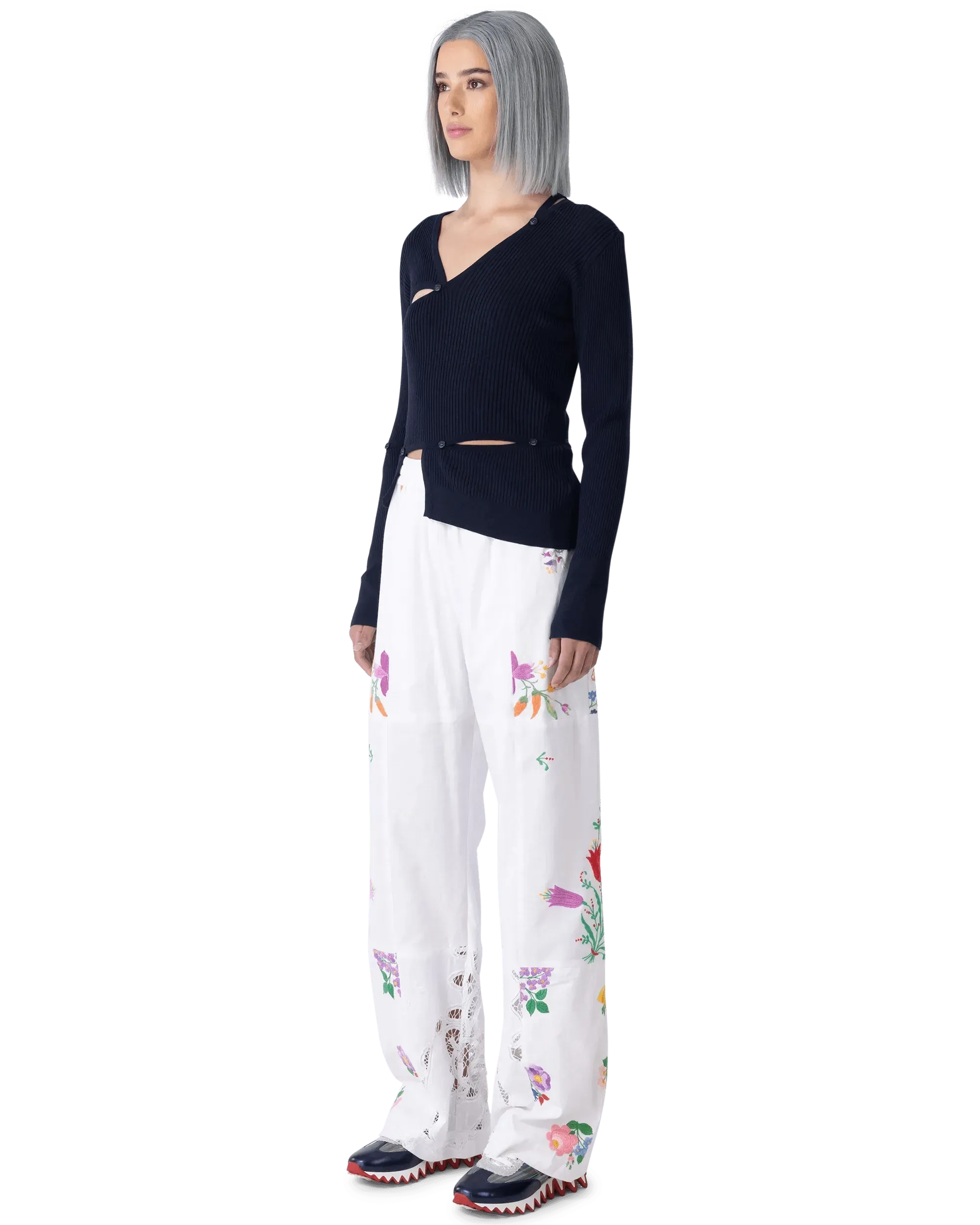Tordu Cut-Out Ribbed Sweater