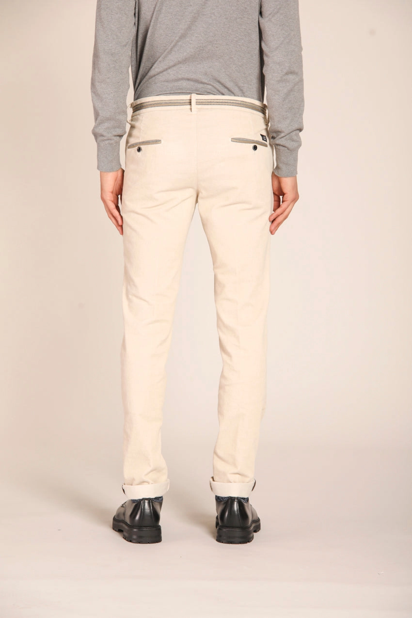 Torino Oxford men's chino pants in velvet 1000 striped slim fit