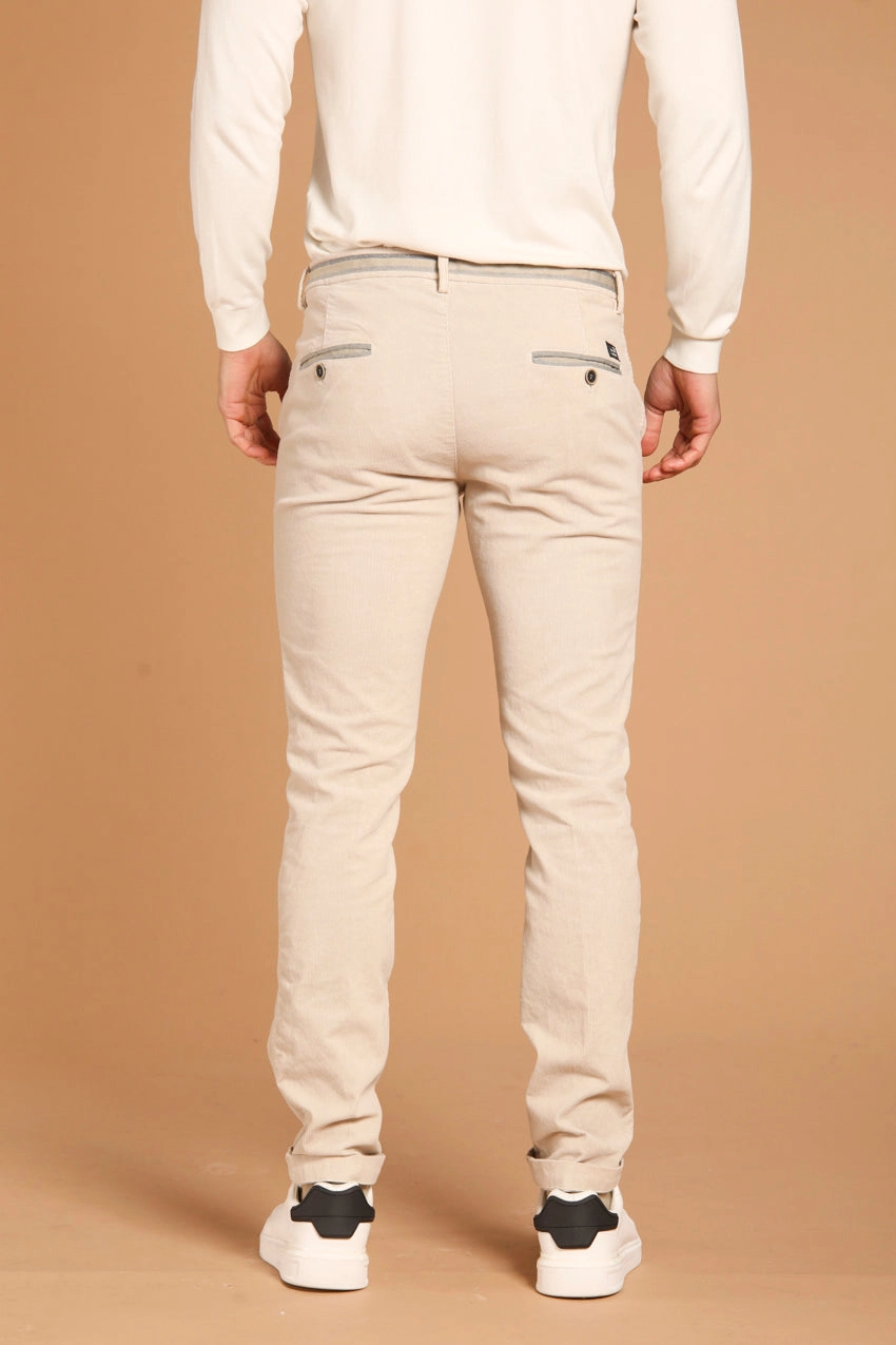 Torino Winter men's chino pants in velvet 1000 striped  slim fit 