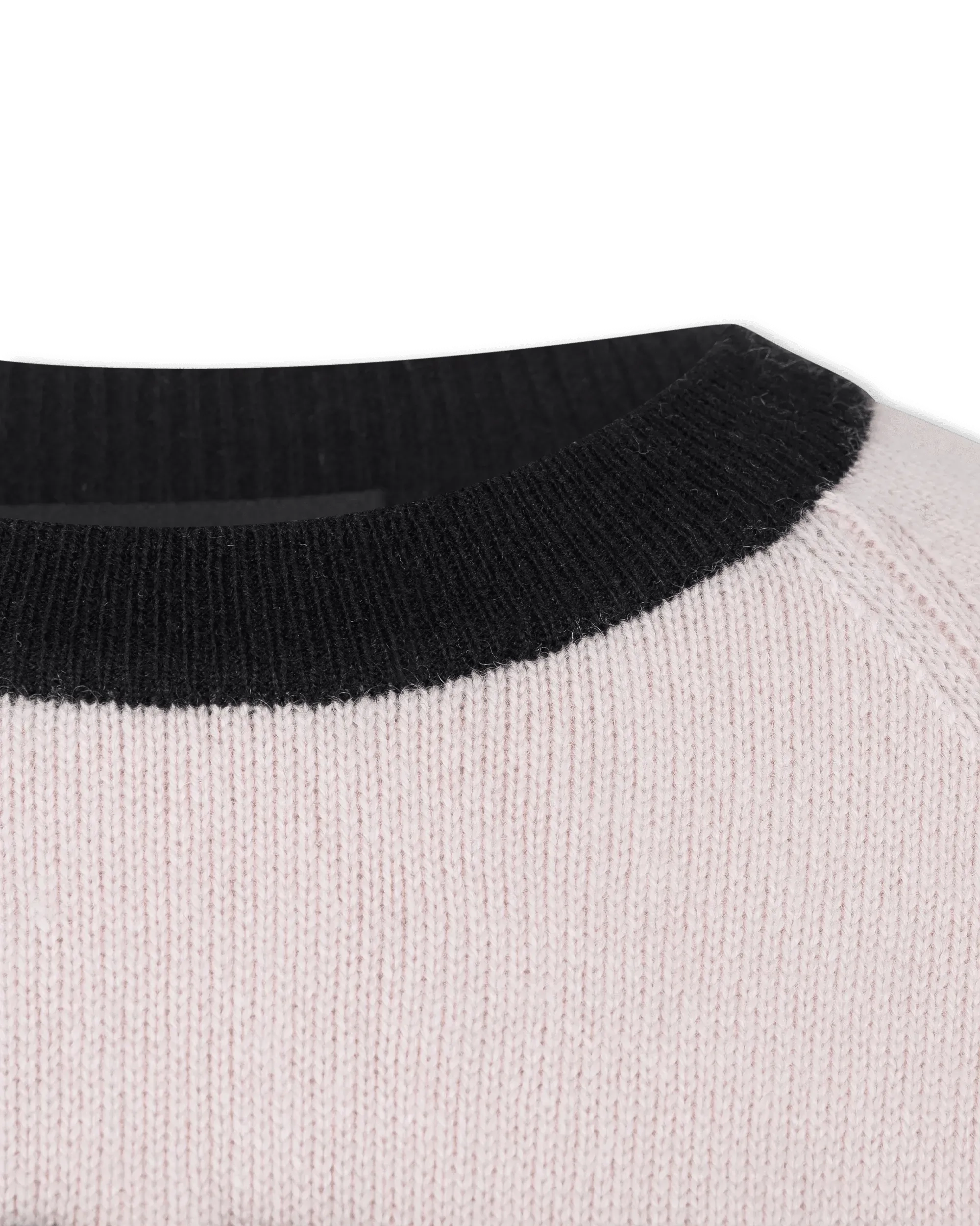 Two-Tone Cashmere Crewneck Sweater
