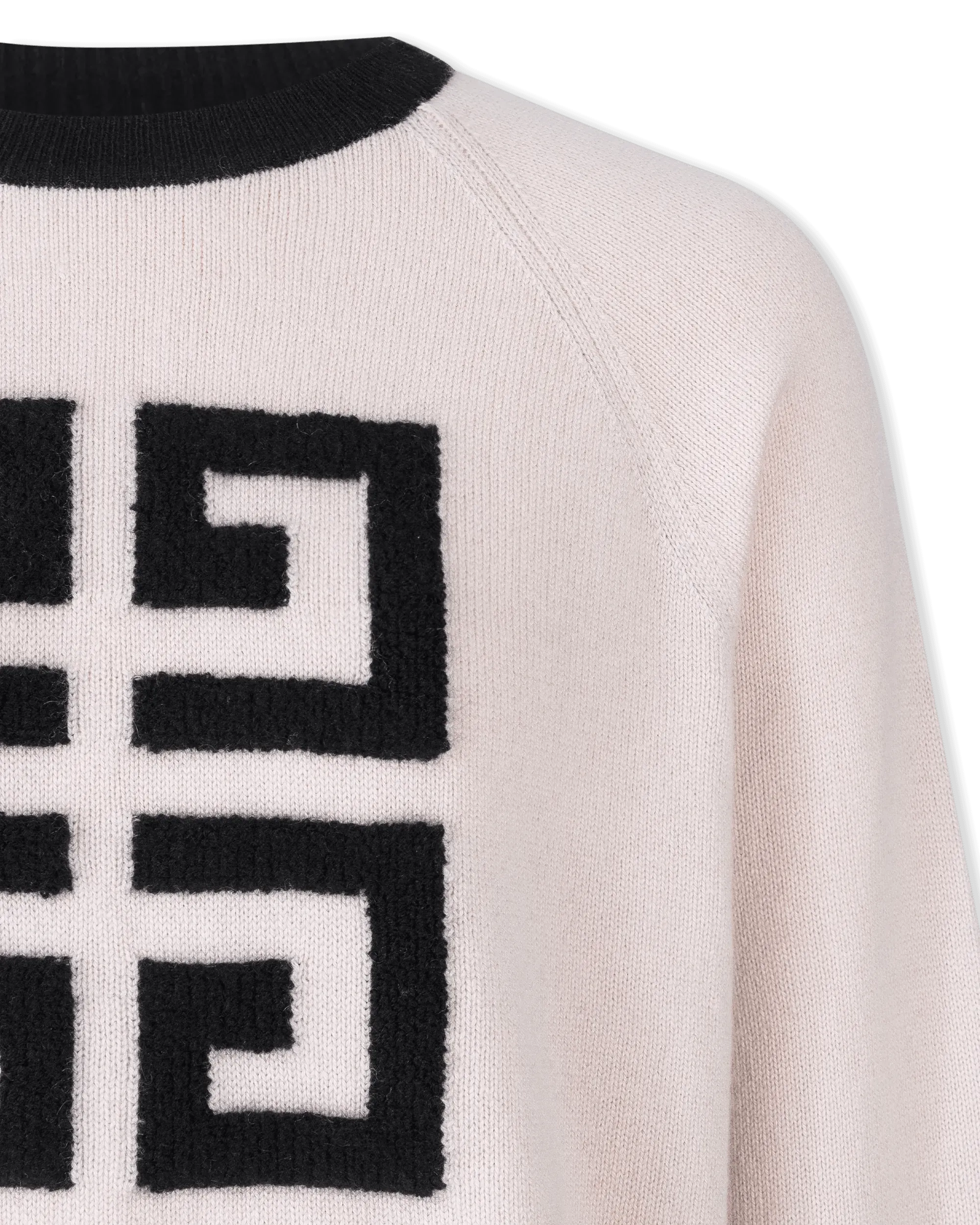 Two-Tone Cashmere Crewneck Sweater