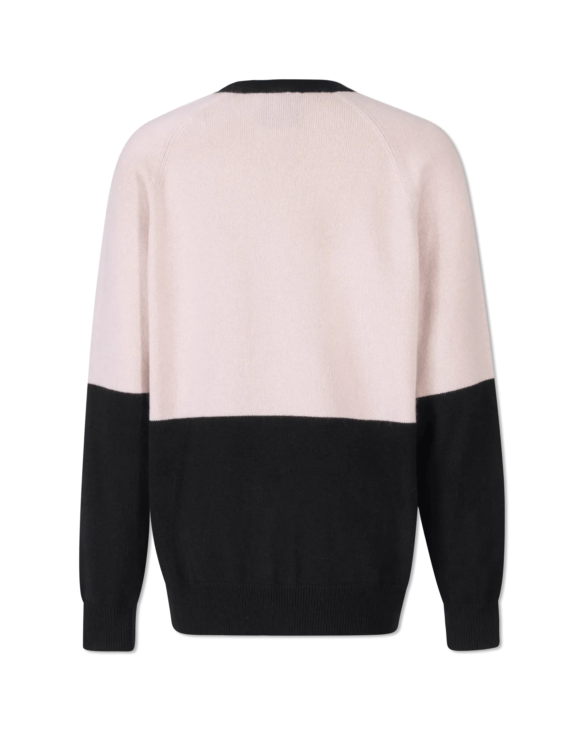 Two-Tone Cashmere Crewneck Sweater