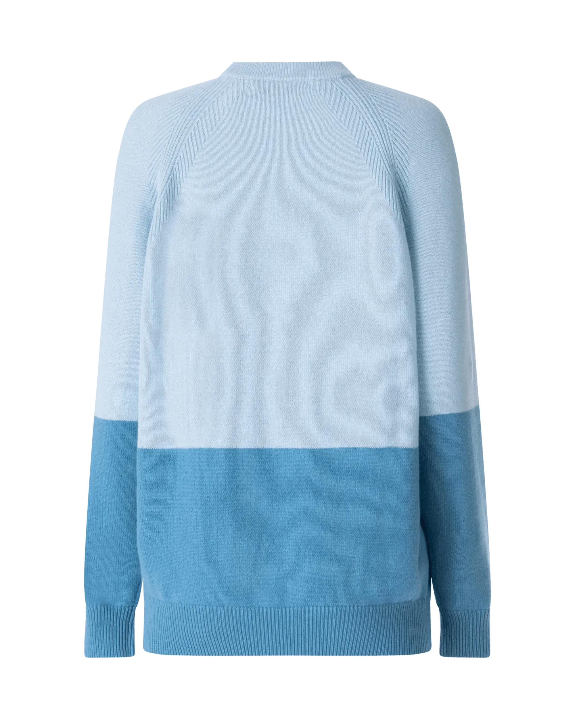 Two-Tone Cashmere Crewneck Sweater