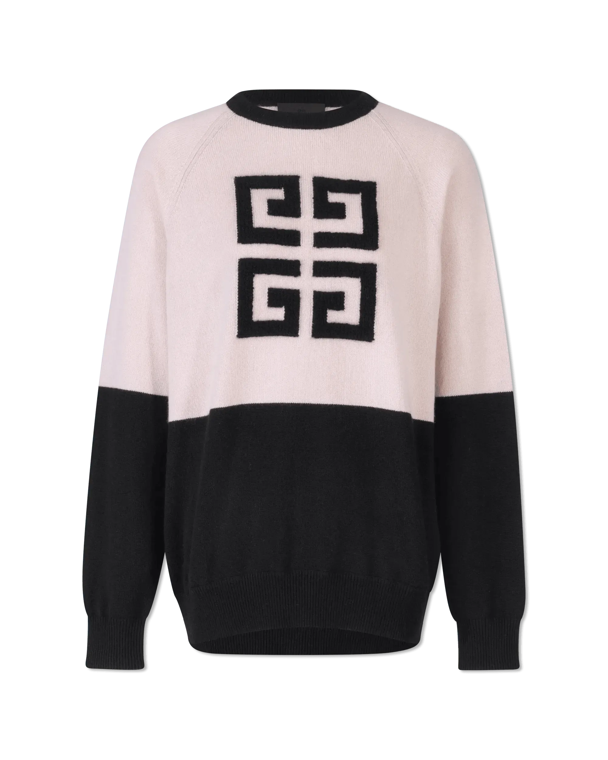 Two-Tone Cashmere Crewneck Sweater