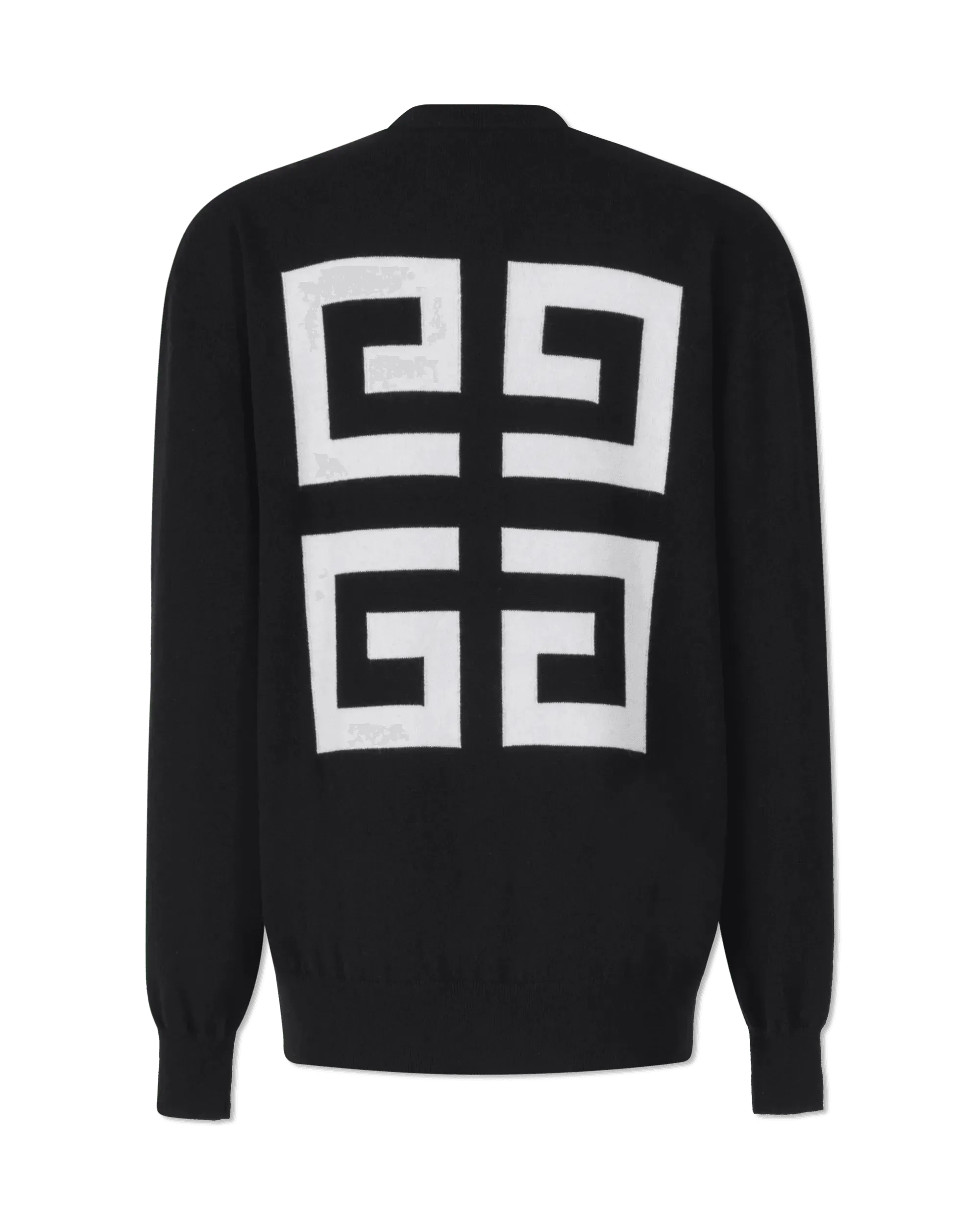 Two-Tone Cashmere Logo Crewneck Sweater