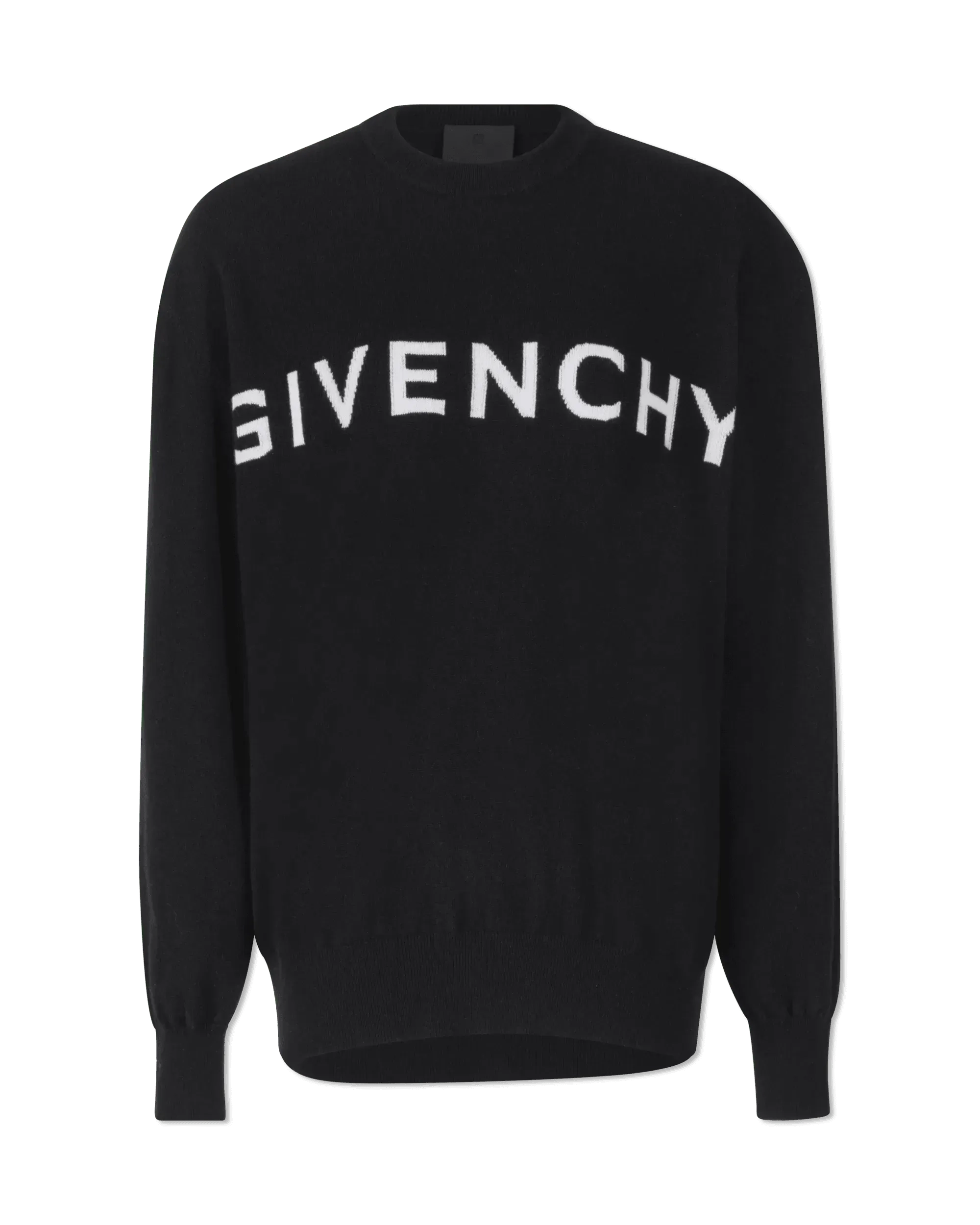 Two-Tone Cashmere Logo Crewneck Sweater
