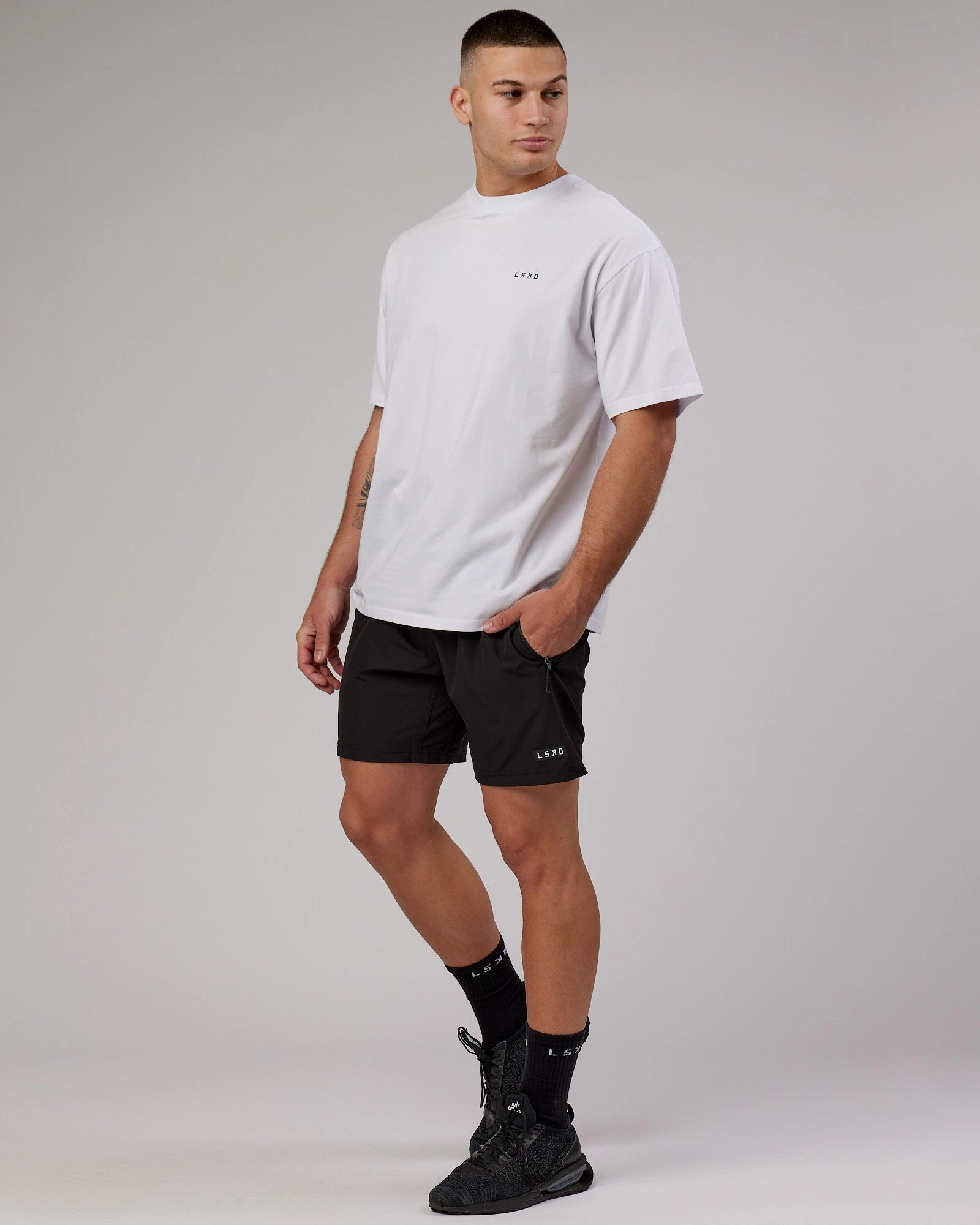 Unisex VS6 FLXCotton Tee Oversize - White-Black