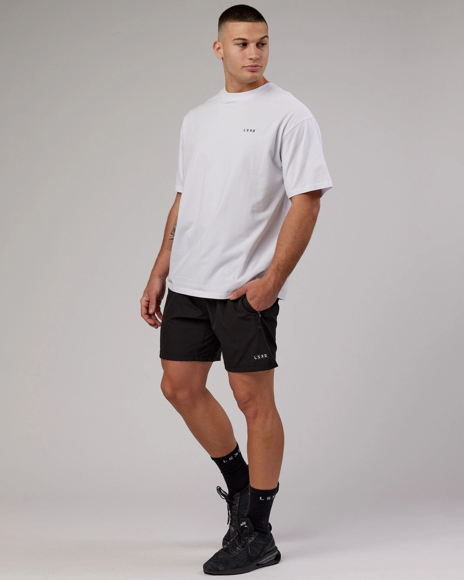 Unisex VS6 FLXCotton Tee Oversize - White-Black