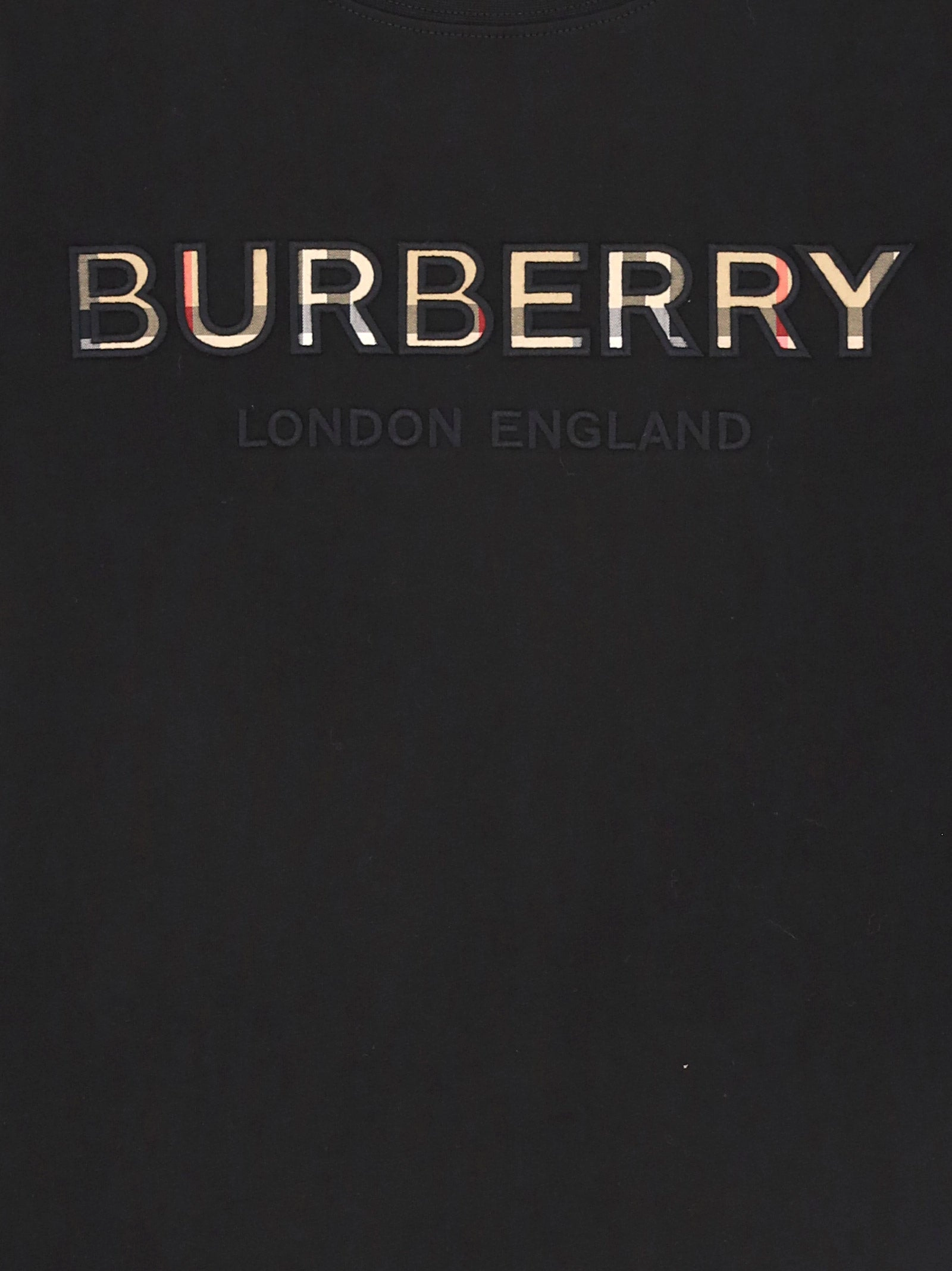 Вurberry Kids Checked Logo Embroidered T-Shirt
