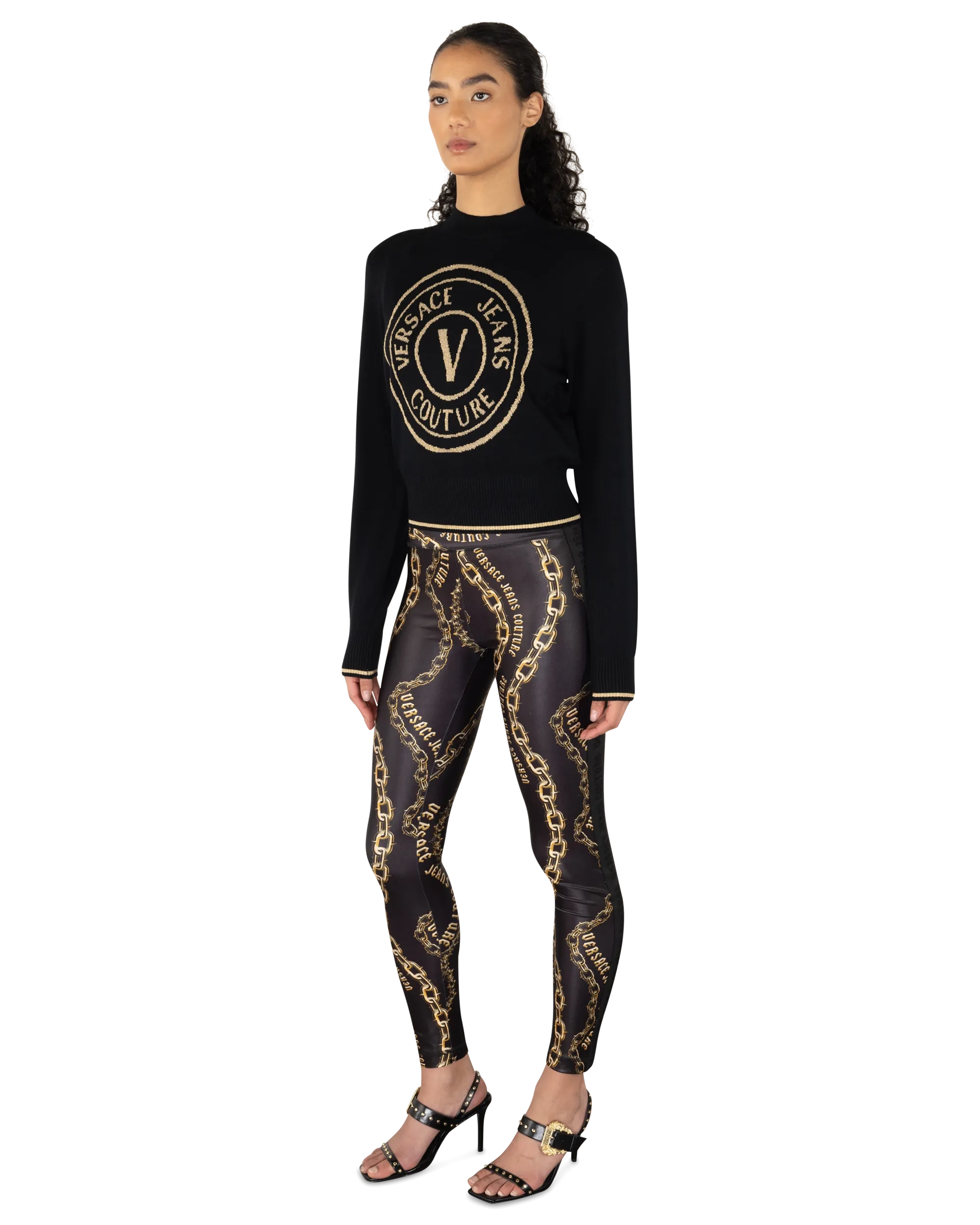 V-Emblem Wool Sweater