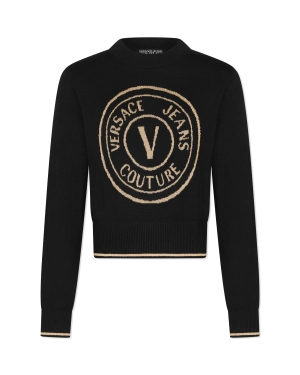 V-Emblem Wool Sweater