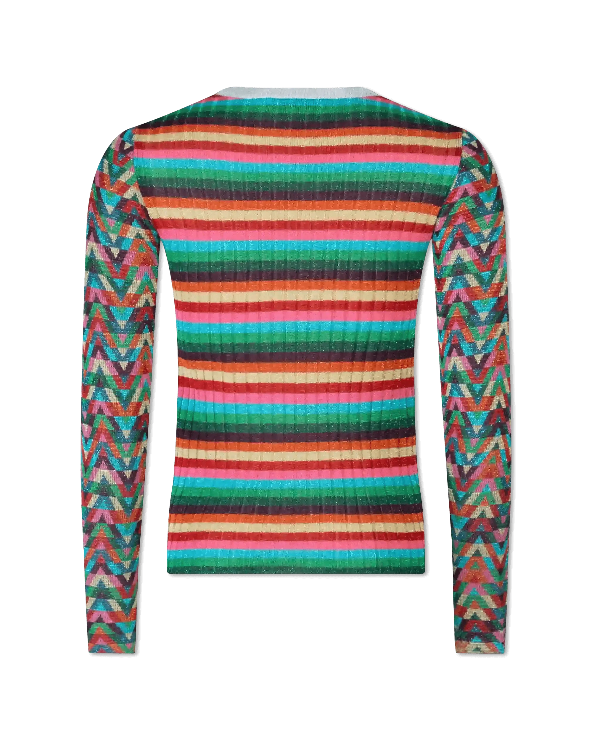 V Optical Multicolor Crewneck Sweater