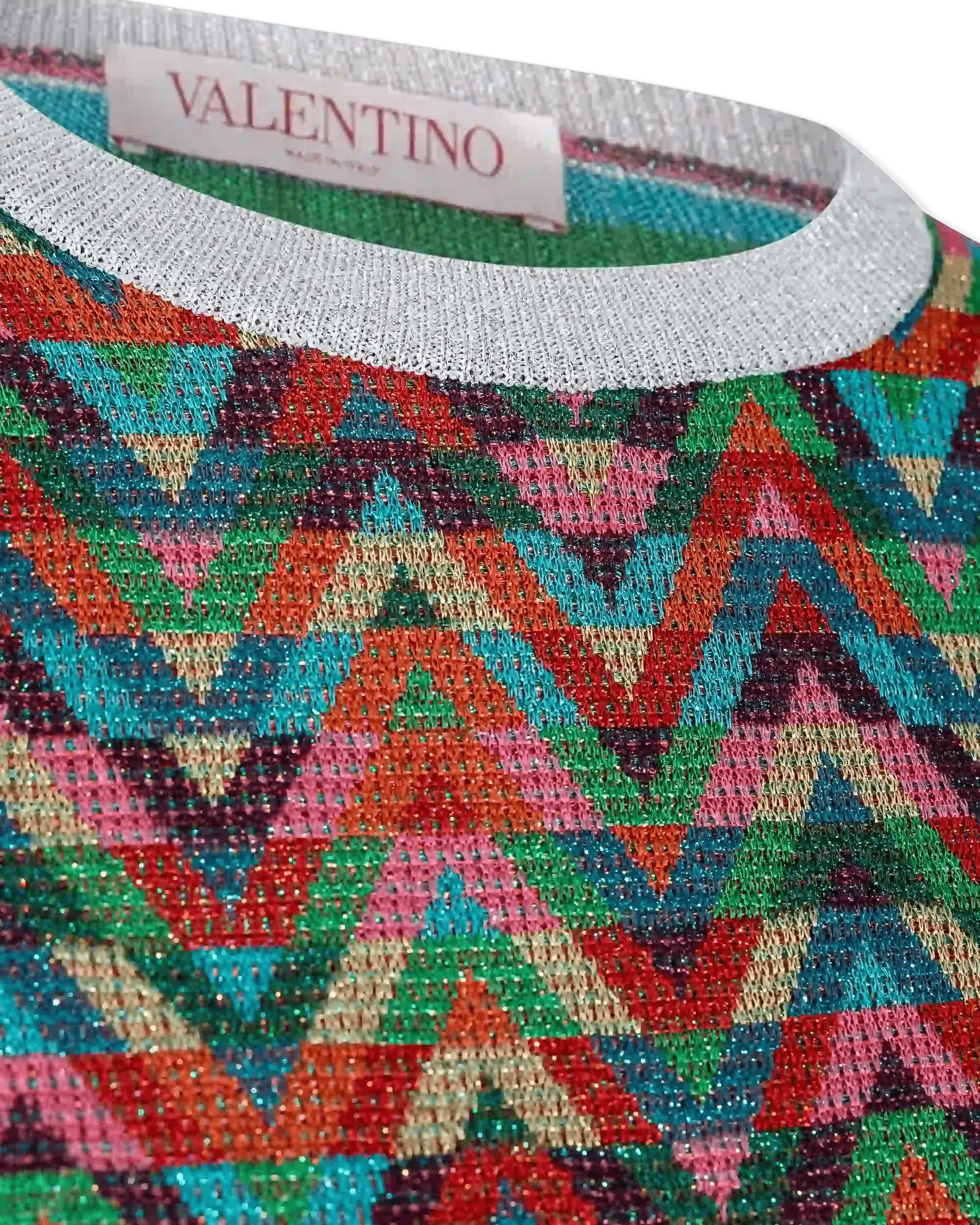 V Optical Multicolor Crewneck Sweater