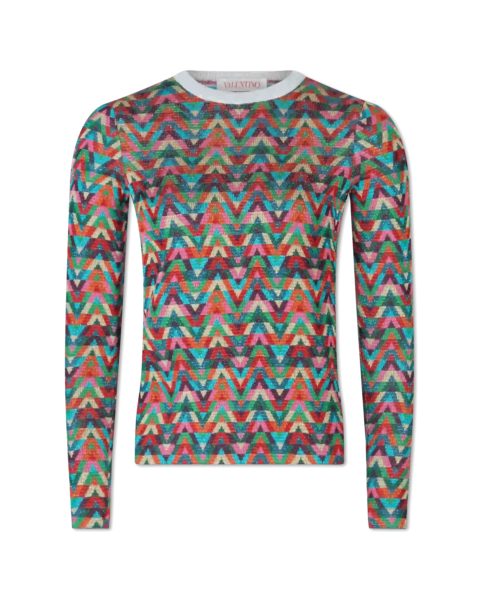 V Optical Multicolor Crewneck Sweater