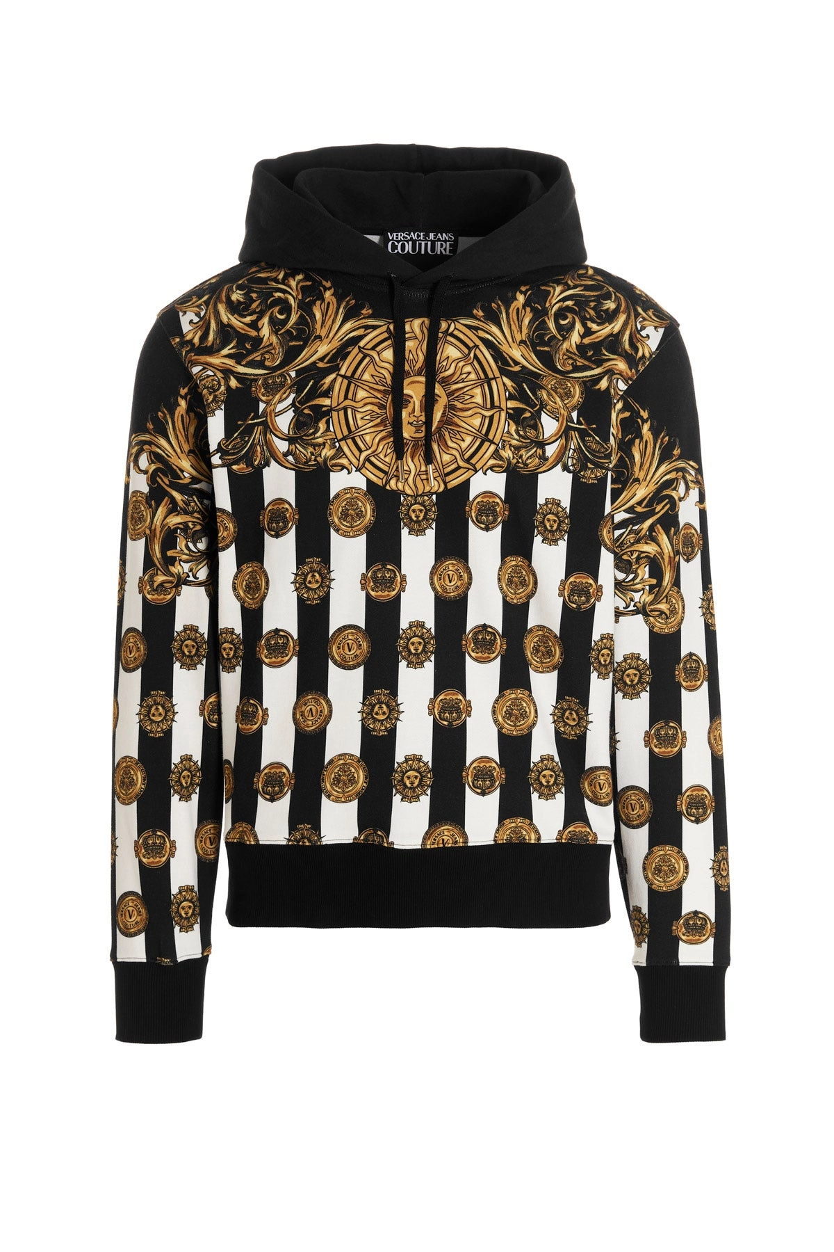 Versace Jeans Couture V-Emblem Medusa Print Drawstring Hoodie