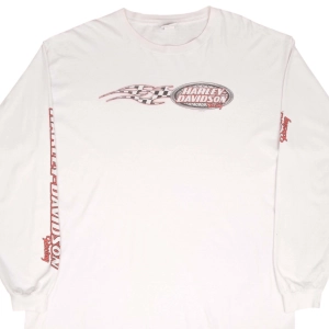 VINTAGE HARLEY DAVIDSON RACING LONG SLEEVES TEE SHIRT 2002 SIZE 2XL MADE IN USA