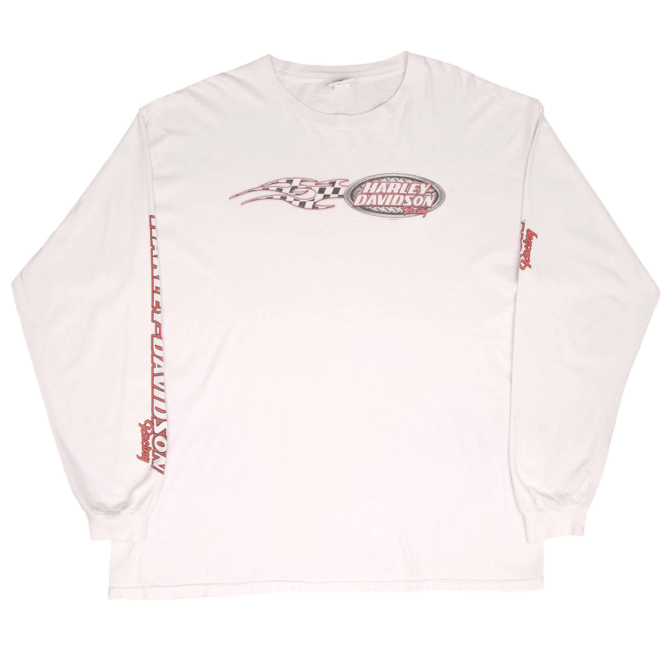 VINTAGE HARLEY DAVIDSON RACING LONG SLEEVES TEE SHIRT 2002 SIZE 2XL MADE IN USA