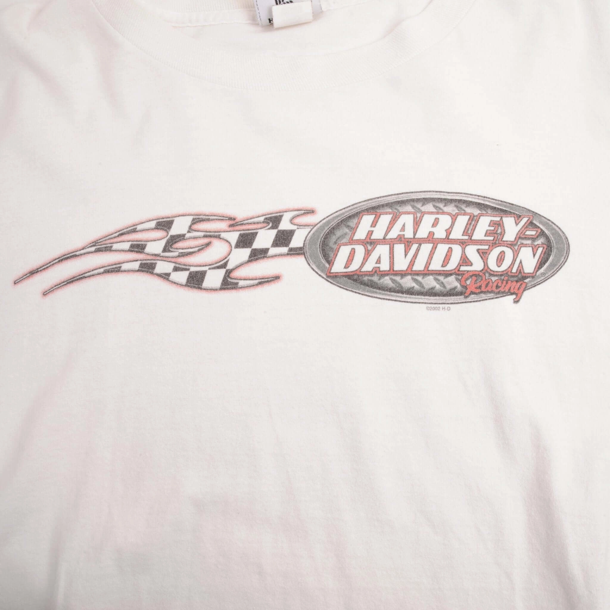 VINTAGE HARLEY DAVIDSON RACING LONG SLEEVES TEE SHIRT 2002 SIZE 2XL MADE IN USA
