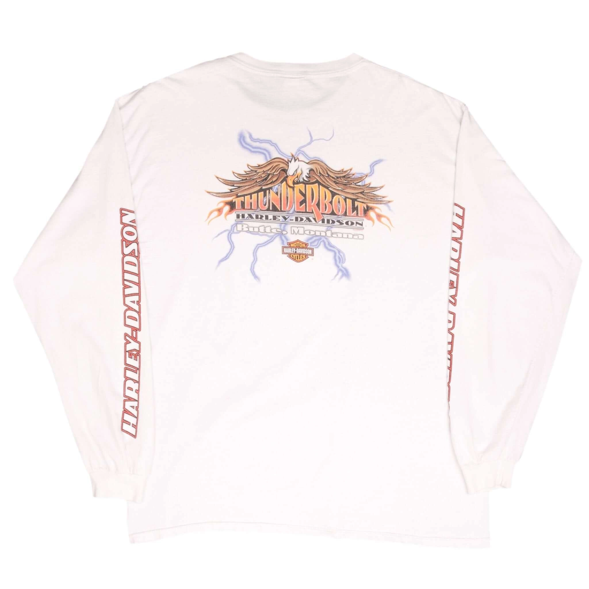 VINTAGE HARLEY DAVIDSON RACING LONG SLEEVES TEE SHIRT 2002 SIZE 2XL MADE IN USA