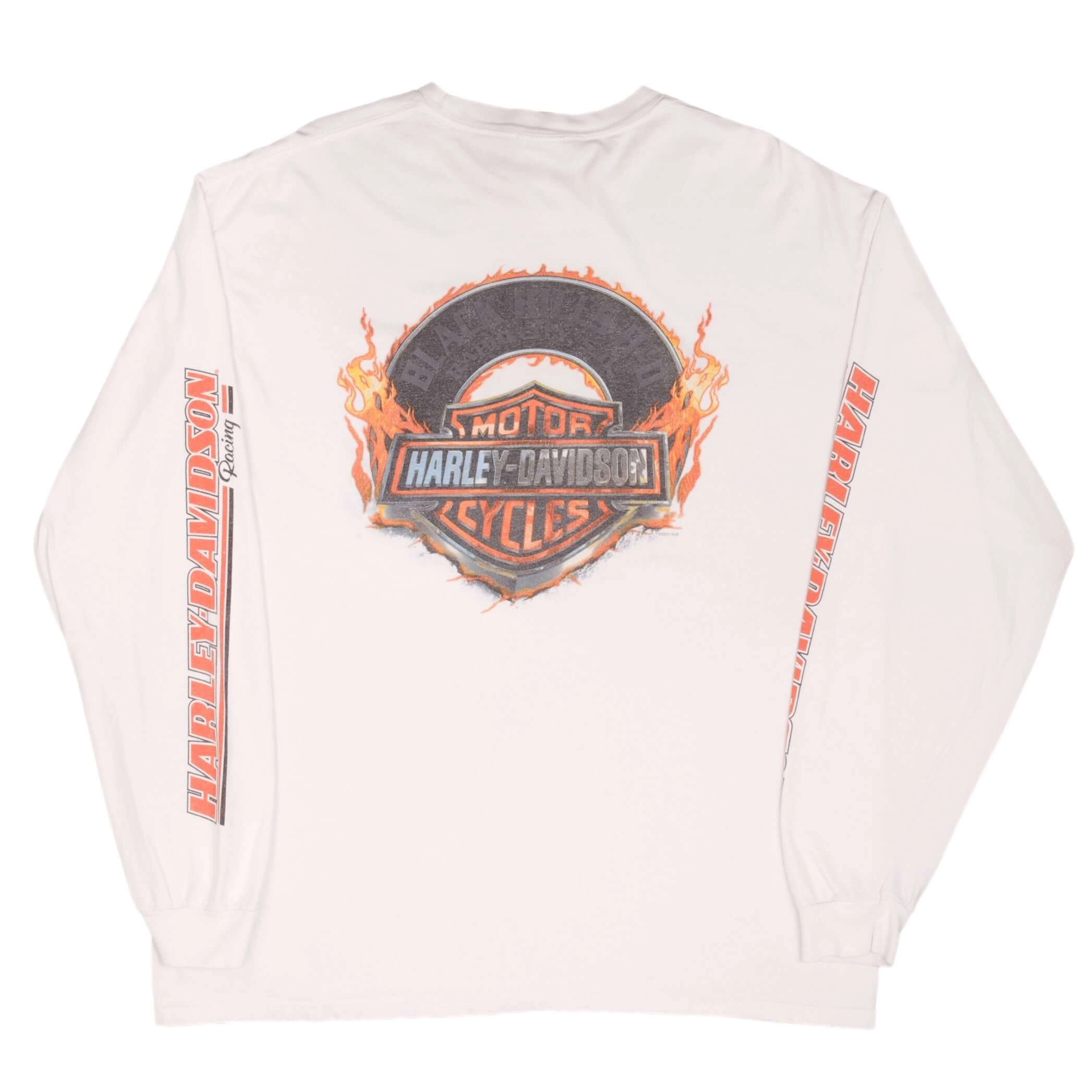 VINTAGE HARLEY DAVIDSON RACING LONG SLEEVES TEE SHIRT SIZE XL