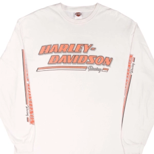 VINTAGE HARLEY DAVIDSON RACING LONG SLEEVES TEE SHIRT SIZE XL