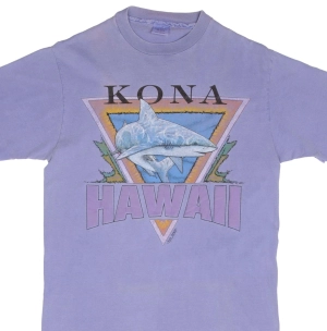 VINTAGE KONA HAWAII SHARK GRAPHIC 1991 TEE SHIRT SIZE MEDIUM MADE IN USA