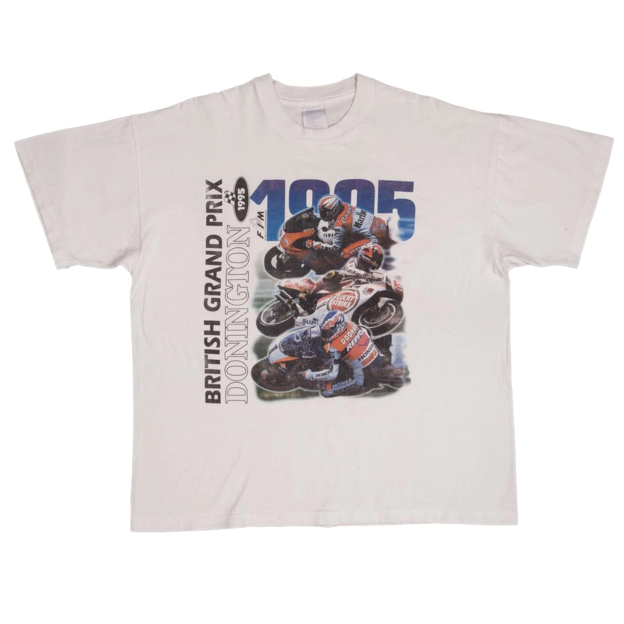 VINTAGE MOTO GP RACING BRITISH GRAND PRIX DONINGTON 1995 TEE SHIRT SIZE XL
