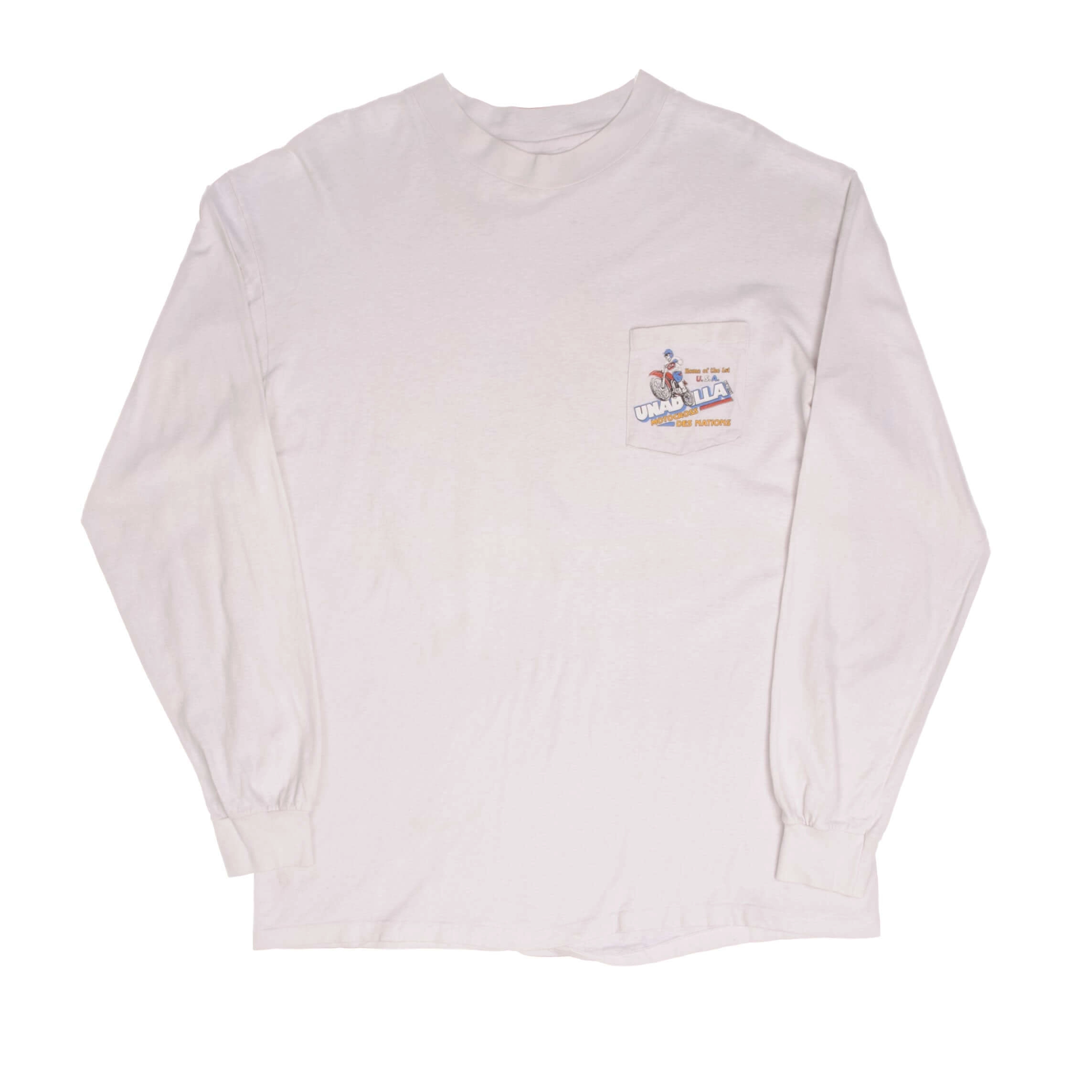 VINTAGE MOTOCROSS DES NATIONS UNADILLA LONG SLEEVE TEE SHIRT 1987 XL MADE USA