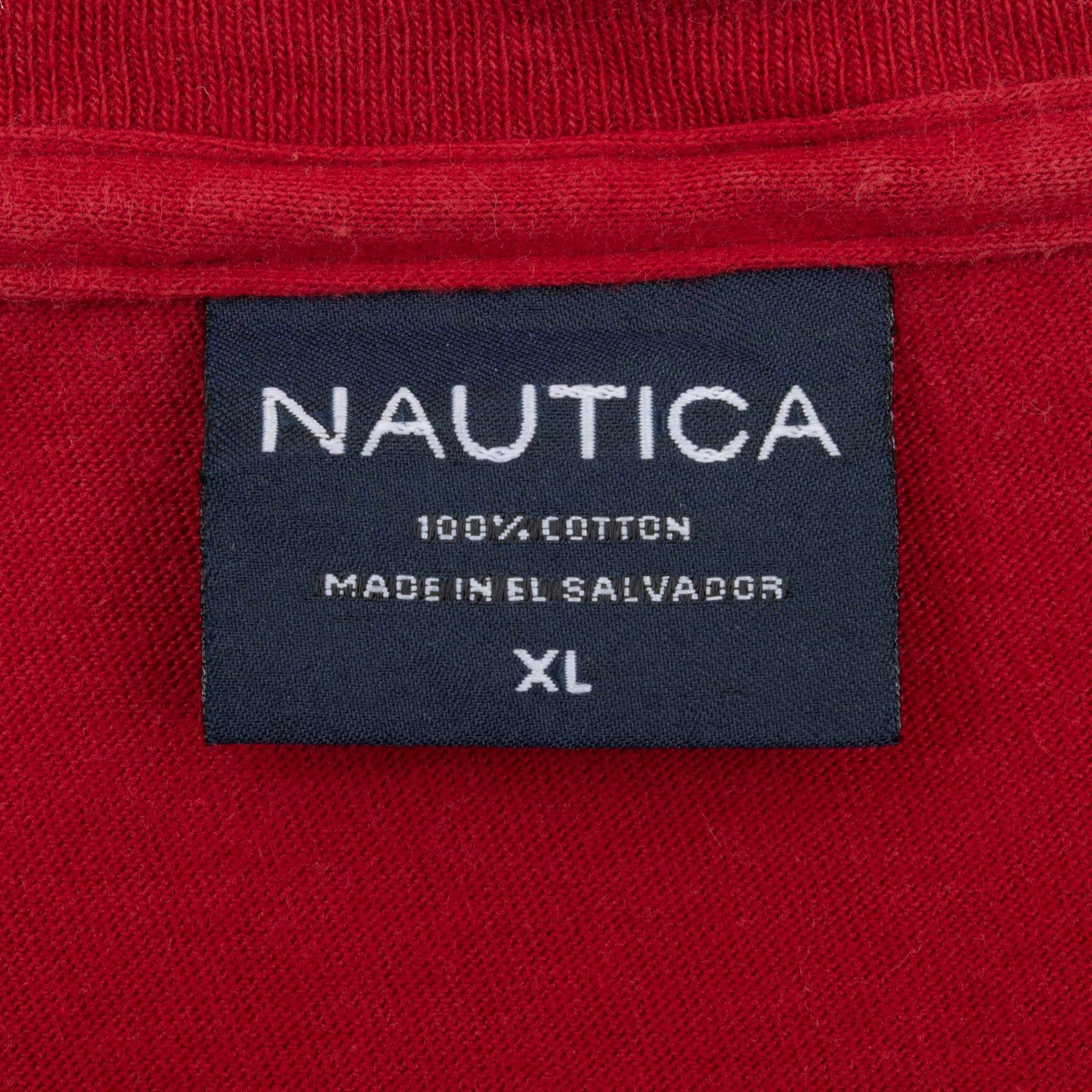 VINTAGE NAUTICA EXPEDITION ANTARCTICA RED LONG SLEEVE TEE SHIRT 2000S XL