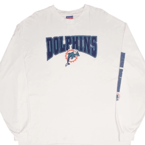 VINTAGE NFL MIAMI DOLPHINS 2000S CHAMPION LONG SLEEVE TEE SHIRT SIZE 2XL
