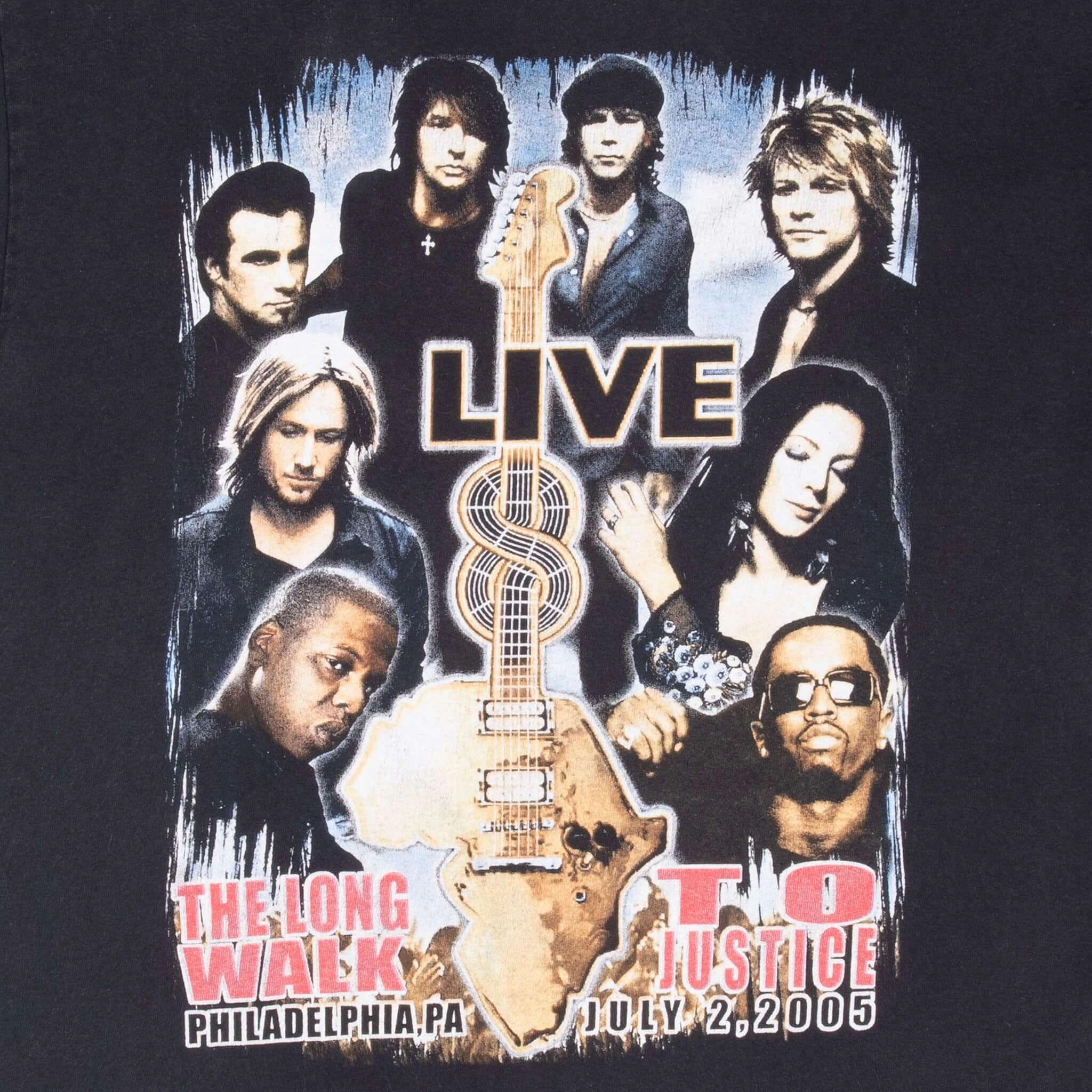 VINTAGE THE LONG WALK TO JUSTICE LIVE 2005 BLACK TEE SHIRT LARGE