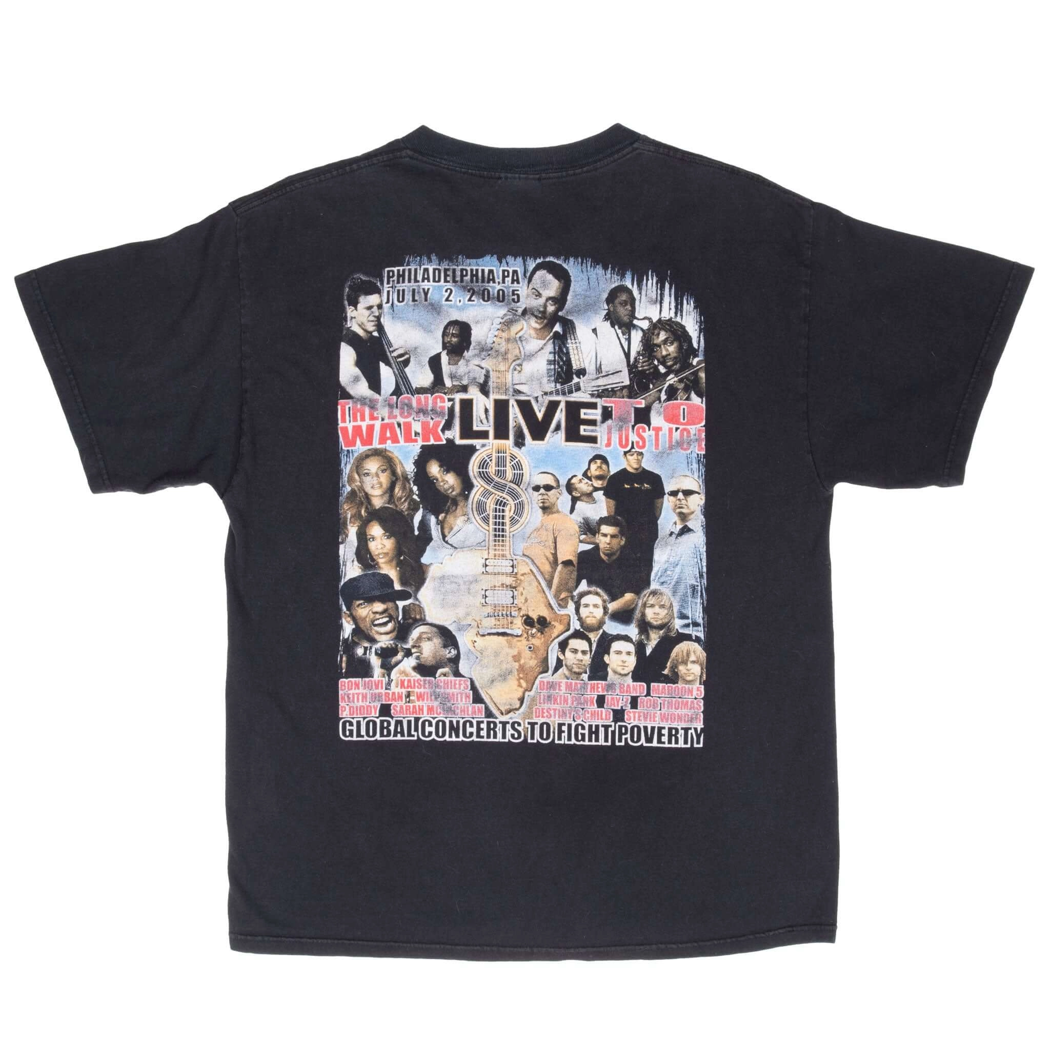 VINTAGE THE LONG WALK TO JUSTICE LIVE 2005 BLACK TEE SHIRT LARGE