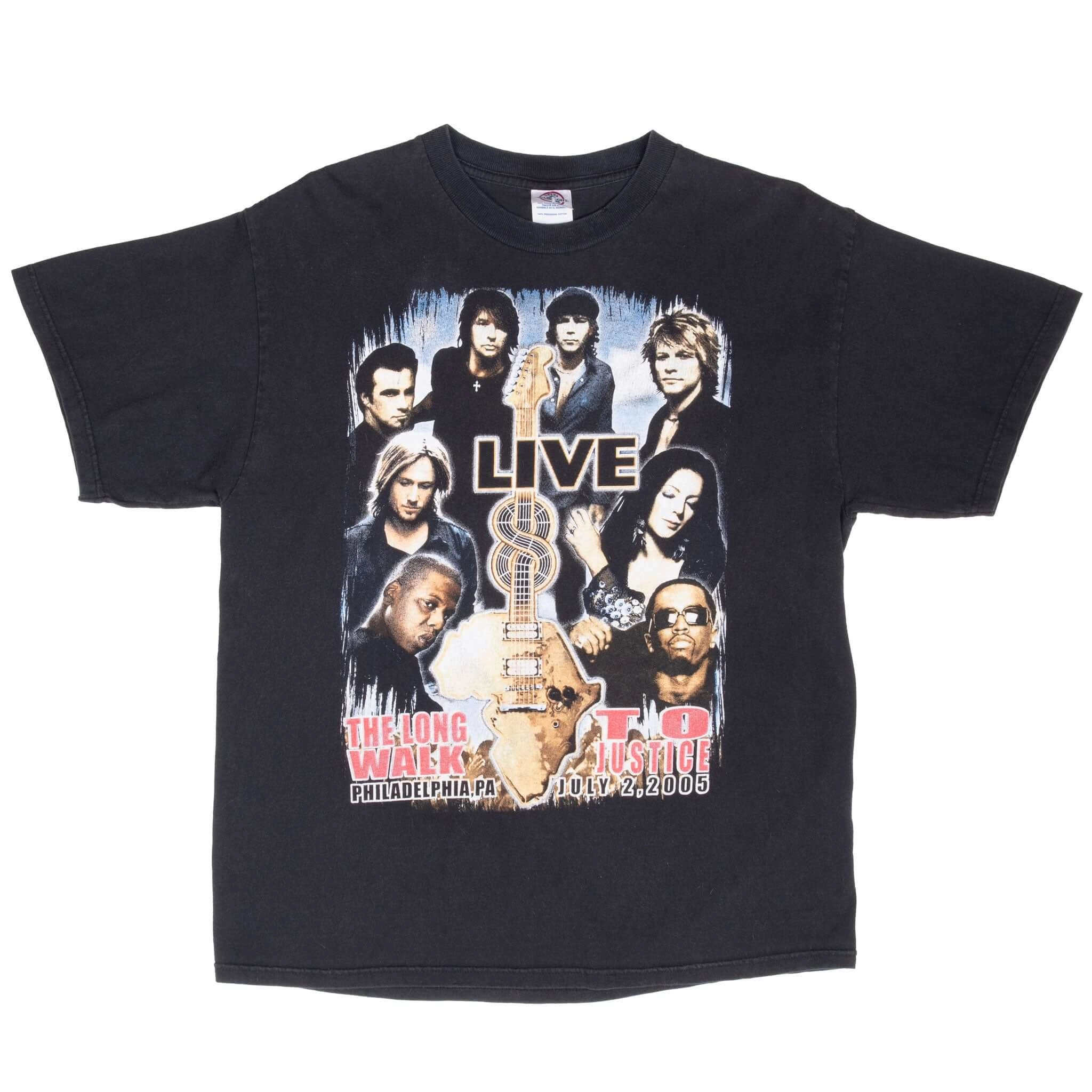 VINTAGE THE LONG WALK TO JUSTICE LIVE 2005 BLACK TEE SHIRT LARGE