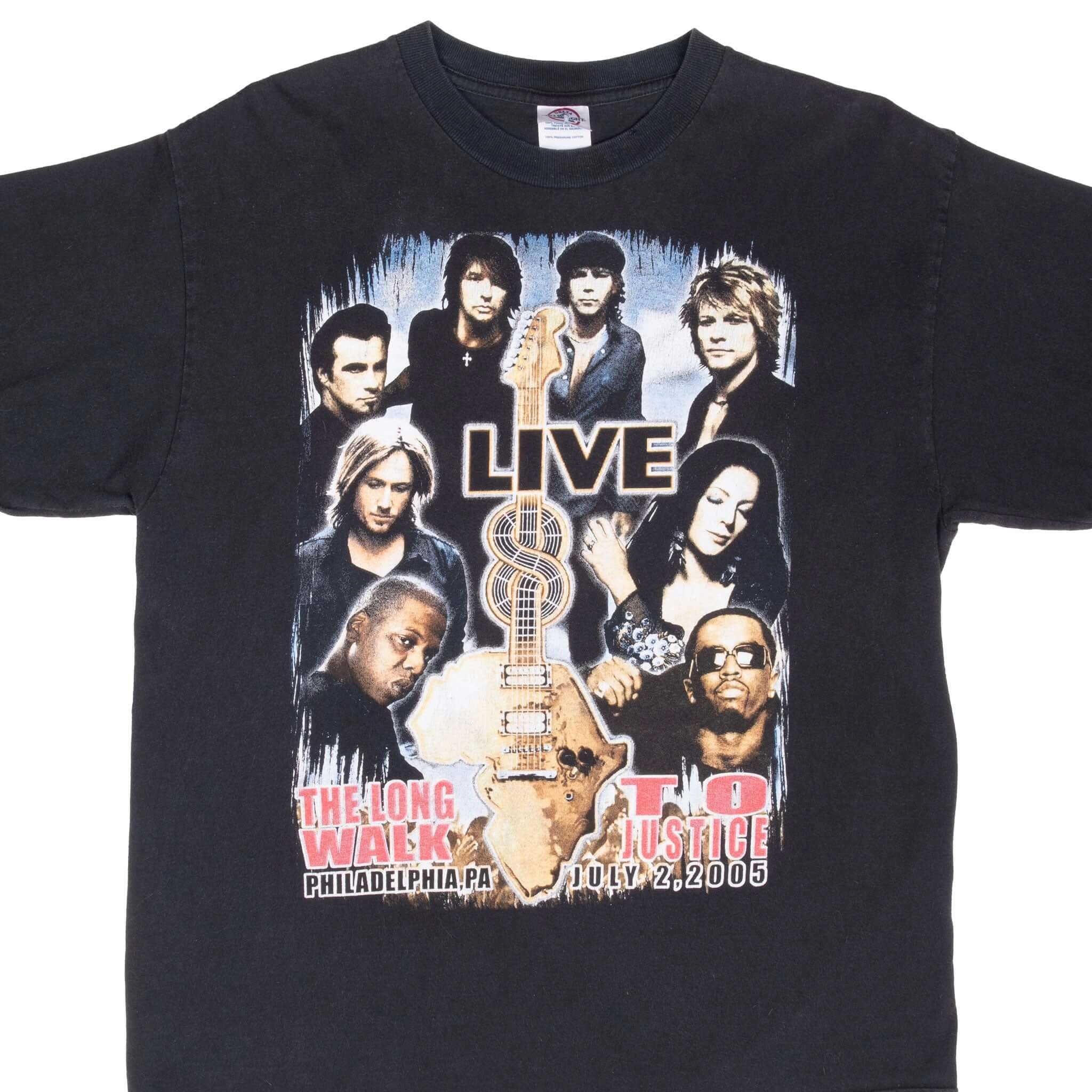 VINTAGE THE LONG WALK TO JUSTICE LIVE 2005 BLACK TEE SHIRT LARGE