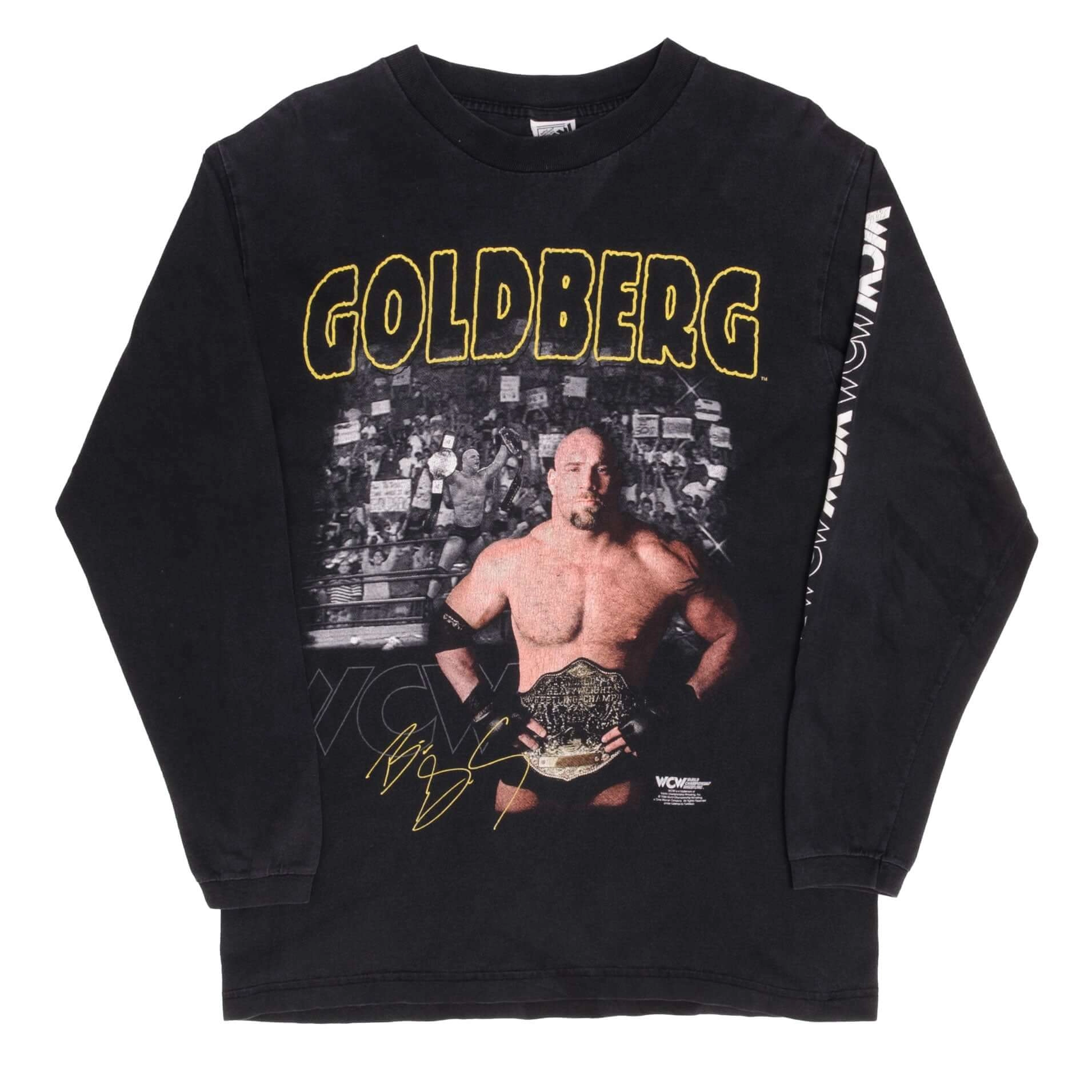 VINTAGE WCW WRESTLING GOLDBERG LONG SLEEVE TEE SHIRT 1998 SIZE MEDIUM