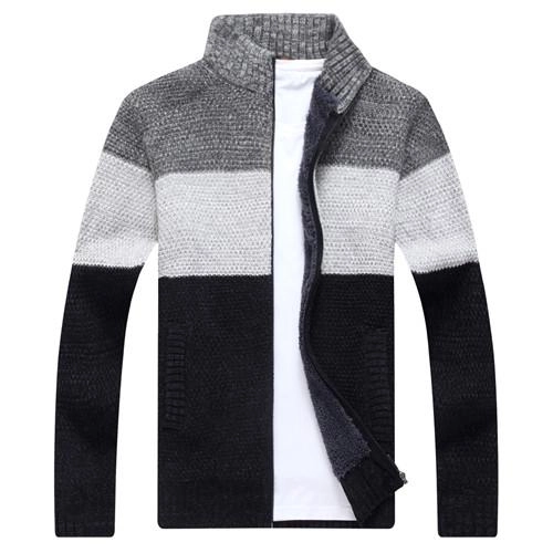 West Louis™ Fashion Striped Knitted Male Sweater