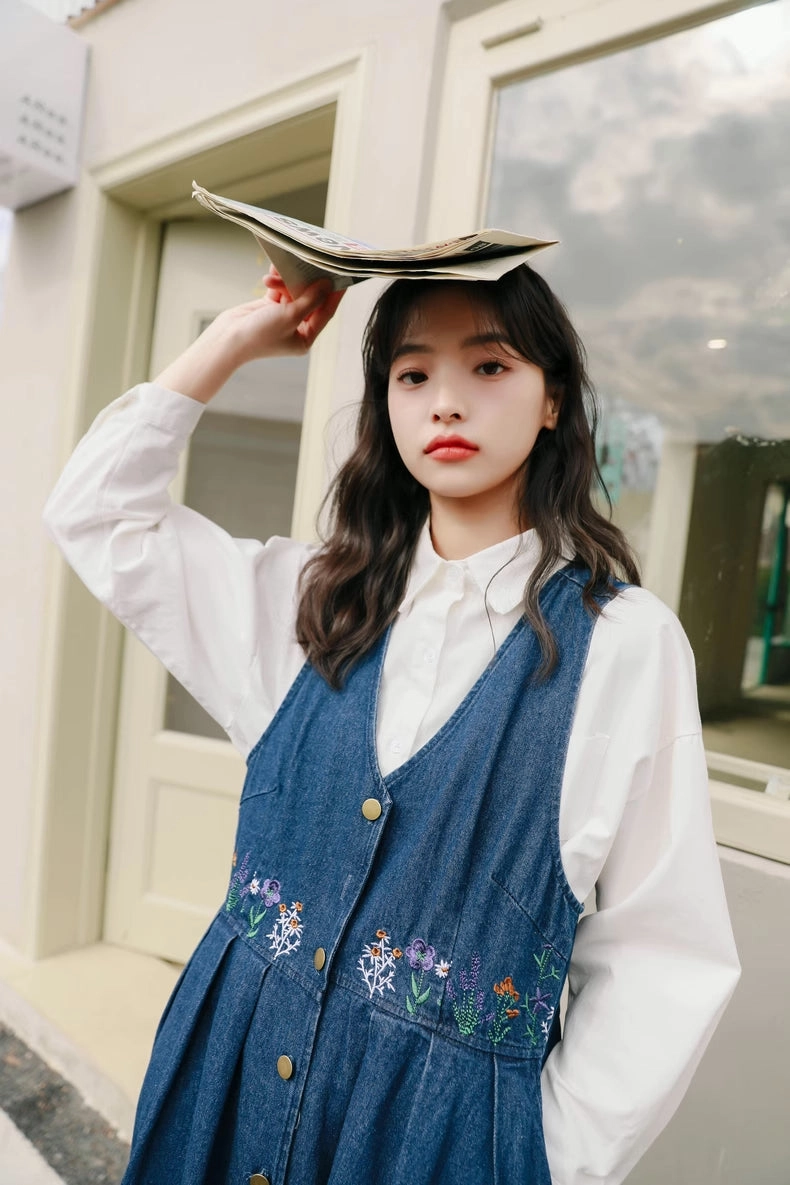 Wild Garden Button Pinafore Dress (3 Colors)