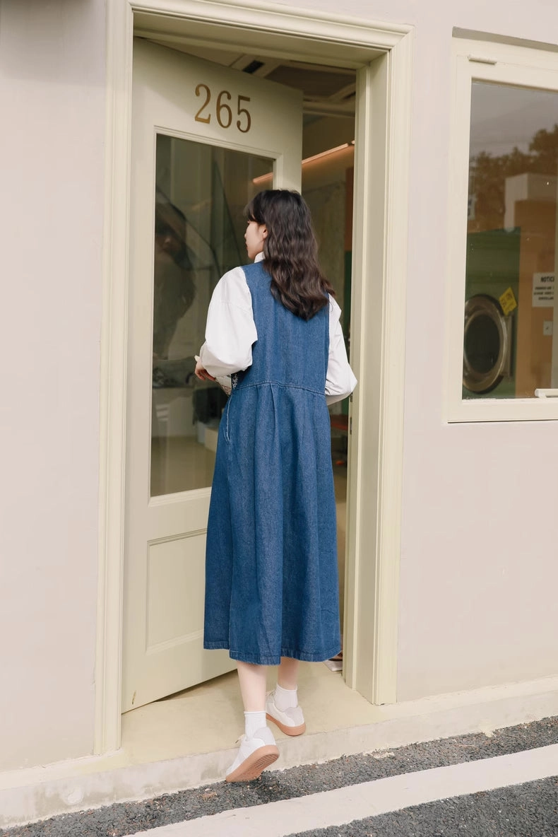 Wild Garden Button Pinafore Dress (3 Colors)