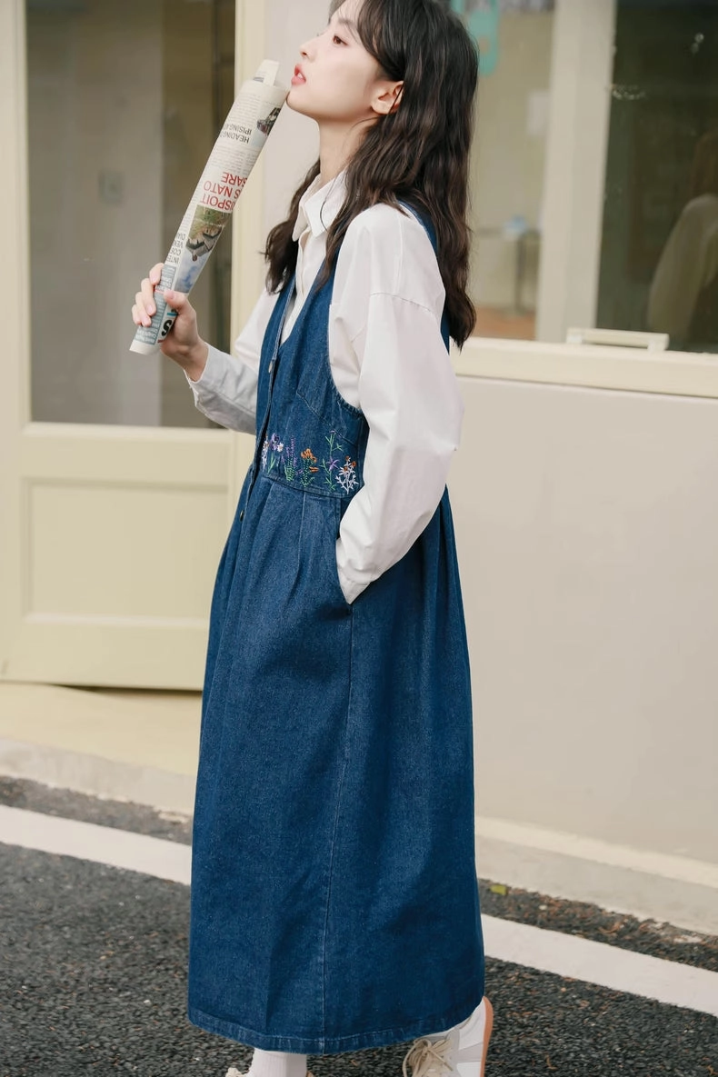Wild Garden Button Pinafore Dress (3 Colors)