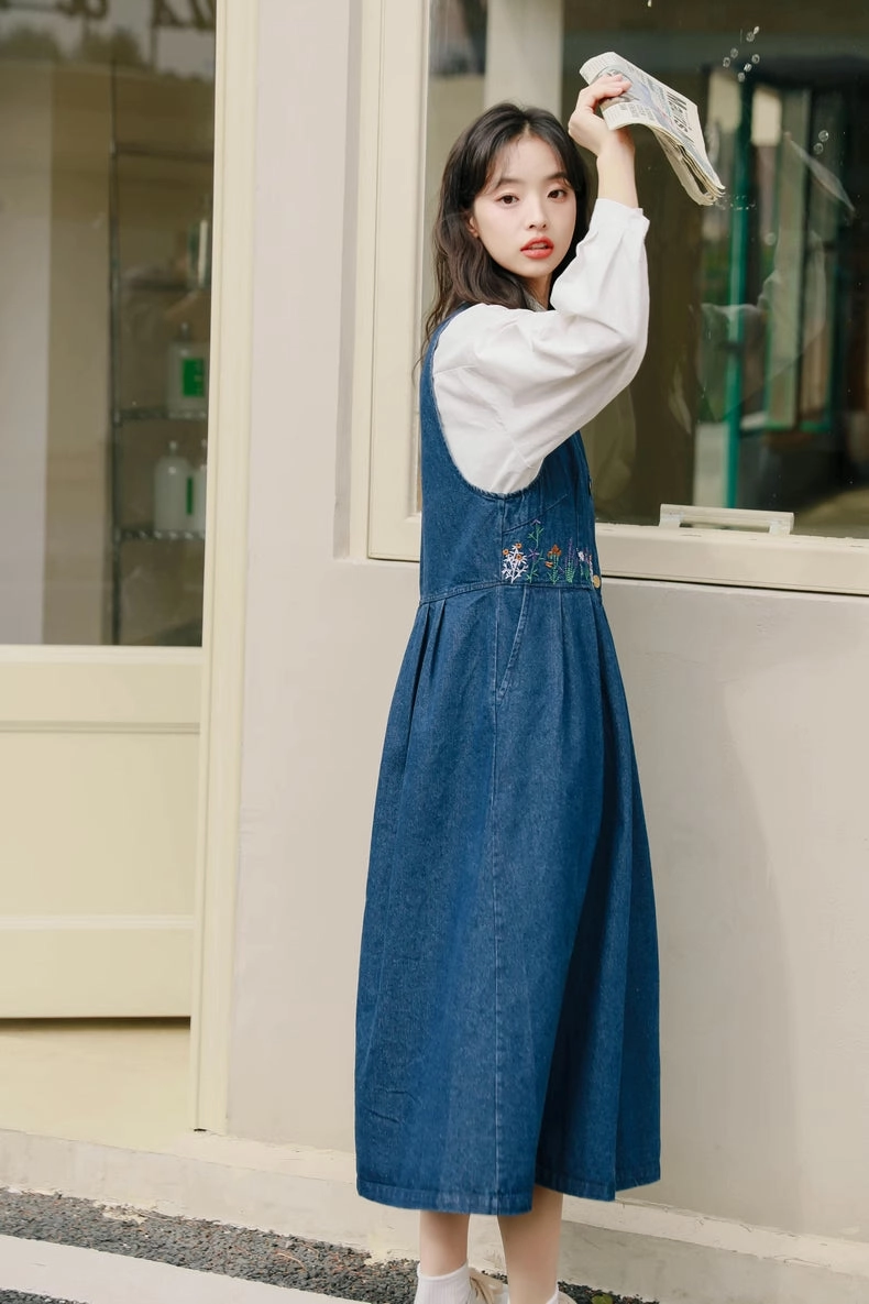 Wild Garden Button Pinafore Dress (3 Colors)
