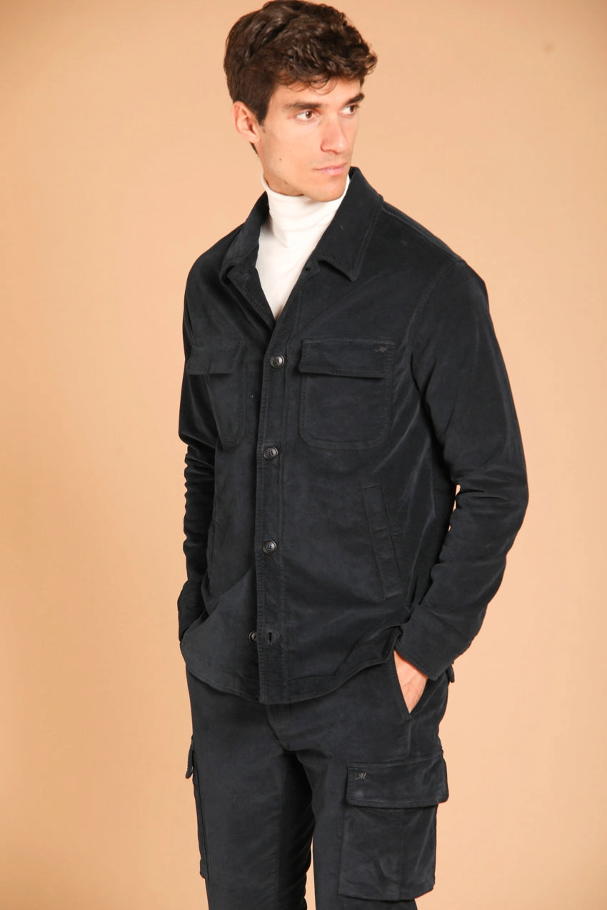 Williams men's overshirt in jersey fabric velvet effect slim fit