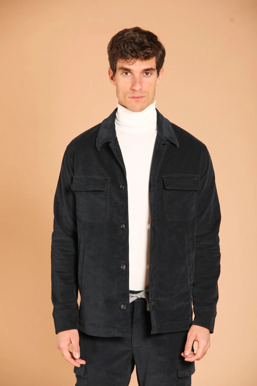 Williams men's overshirt in jersey fabric velvet effect slim fit